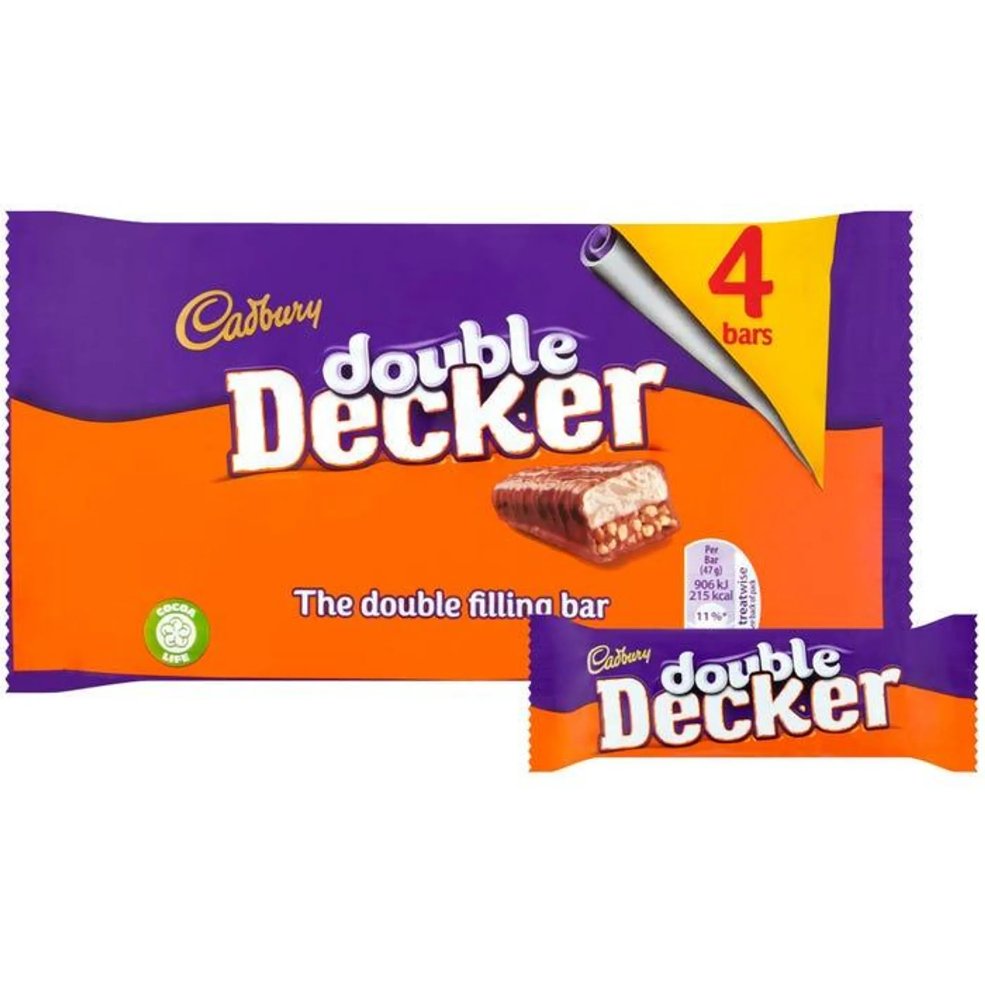 Cadbury Double Decker, 37.3g (Pack of 4)