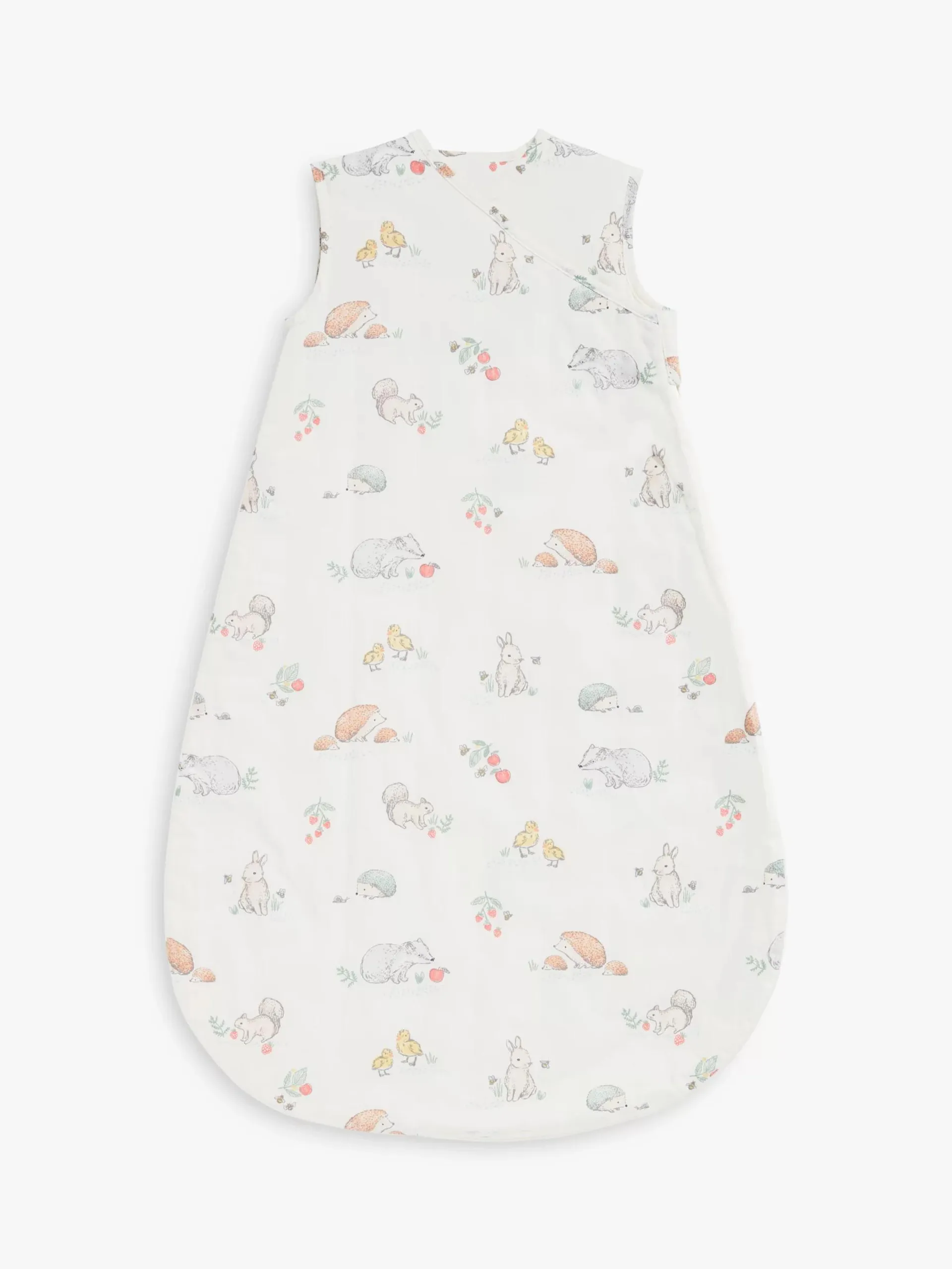 Oh My Darling Woodland Animals Print Sleeping Bag, 1 Tog, White/Multi