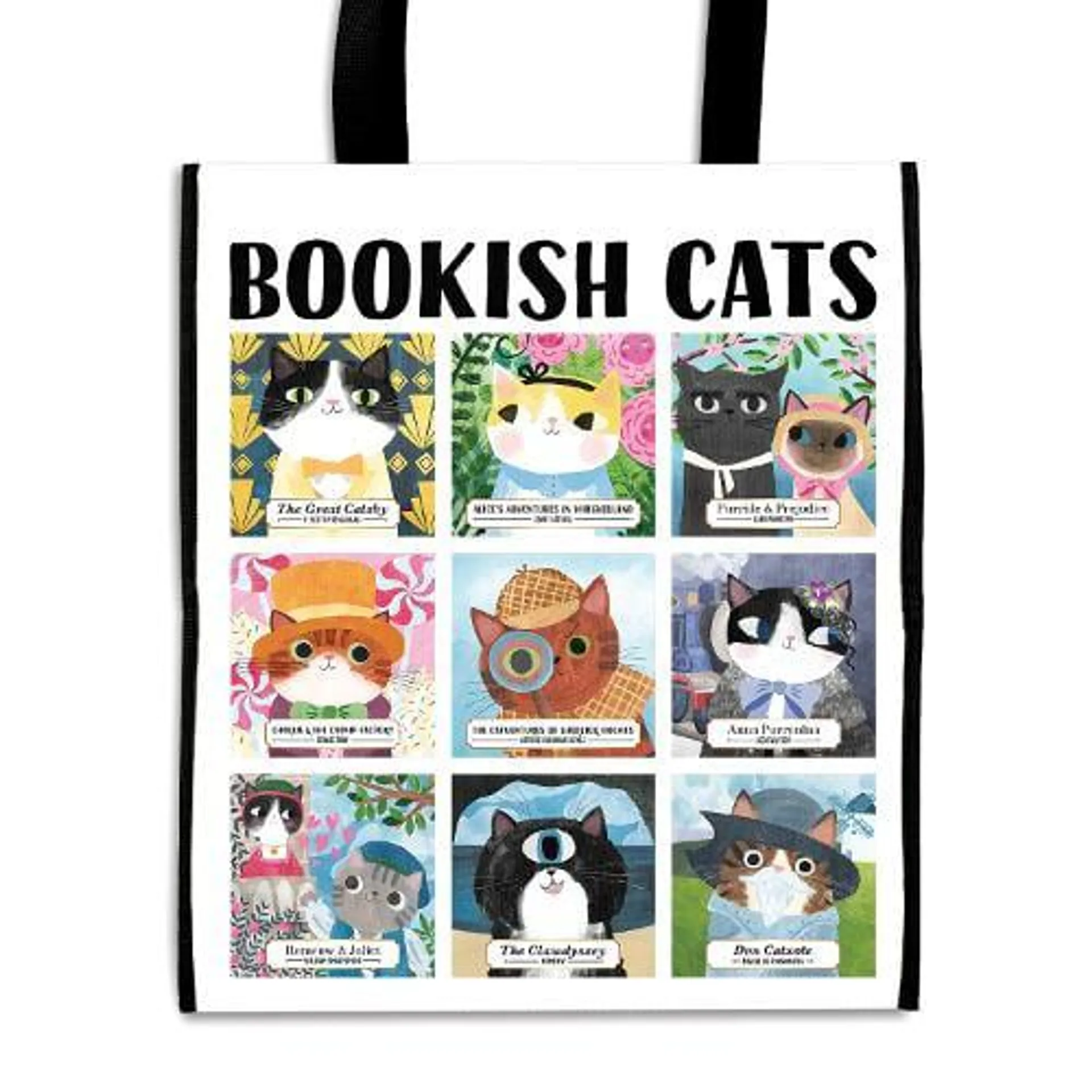 Bookish Cats Reusable Shopping Bag (Tote bag)
