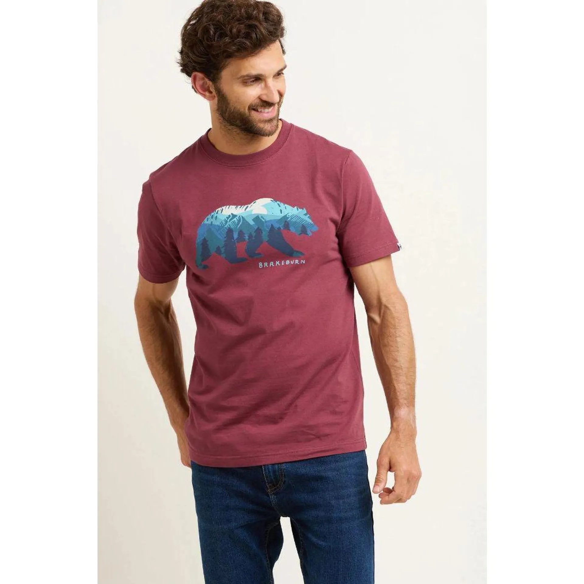 Brakeburn Bear Tee - Burgundy