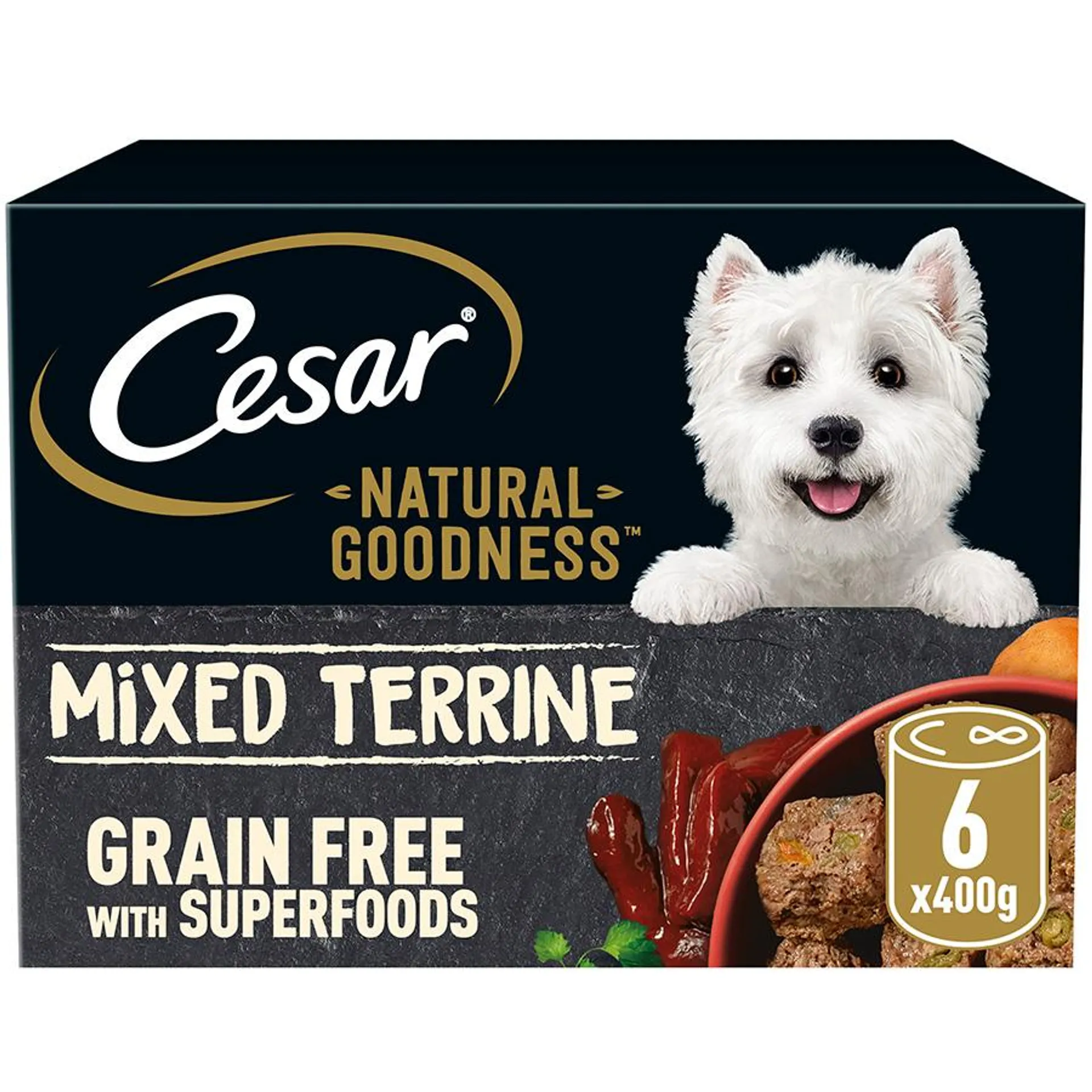 Cesar Natural Goodness Wet Adult Dog Food Mixed Selection In Loaf 6x400g