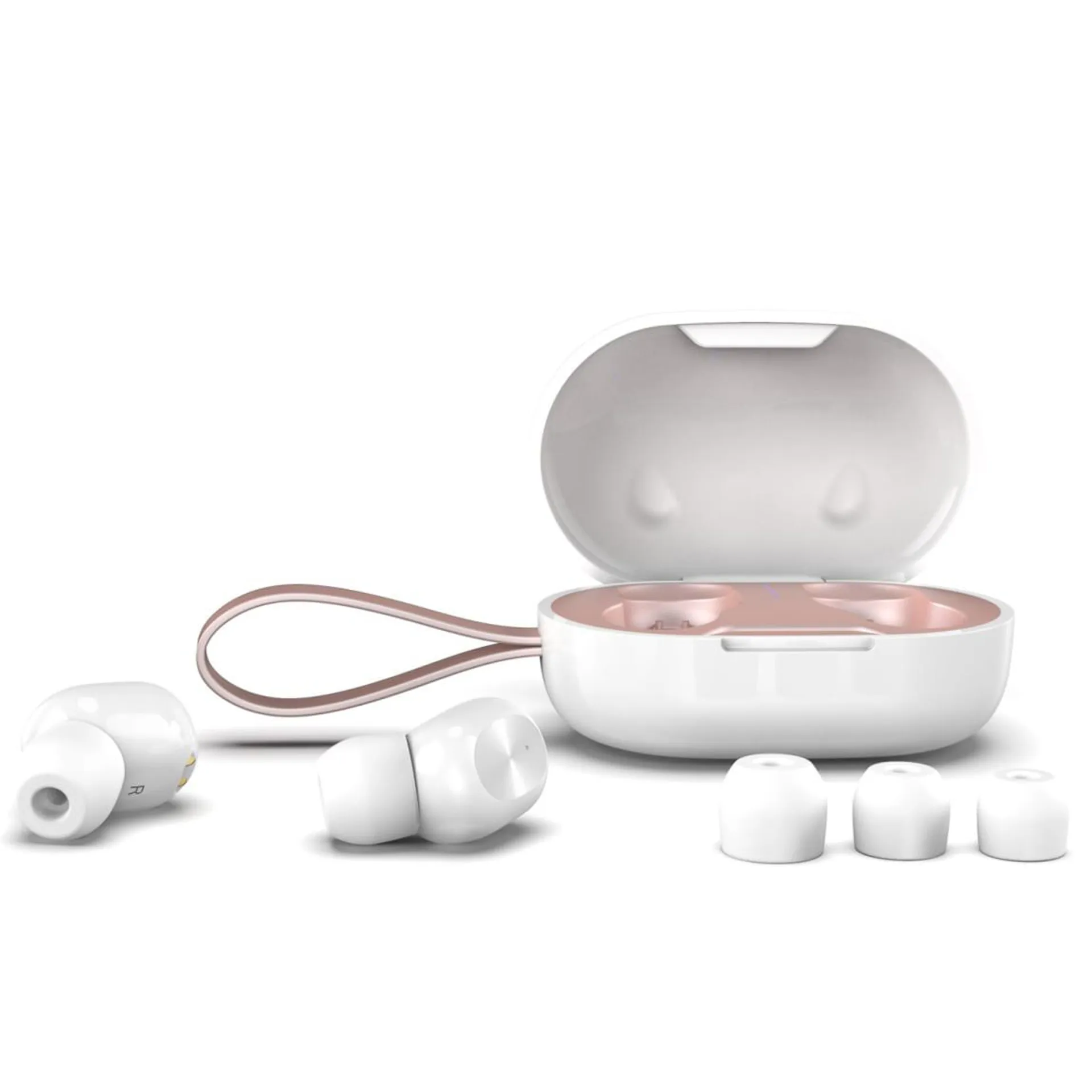 Air 8 True Wireless Earbuds - White & Rose Gold