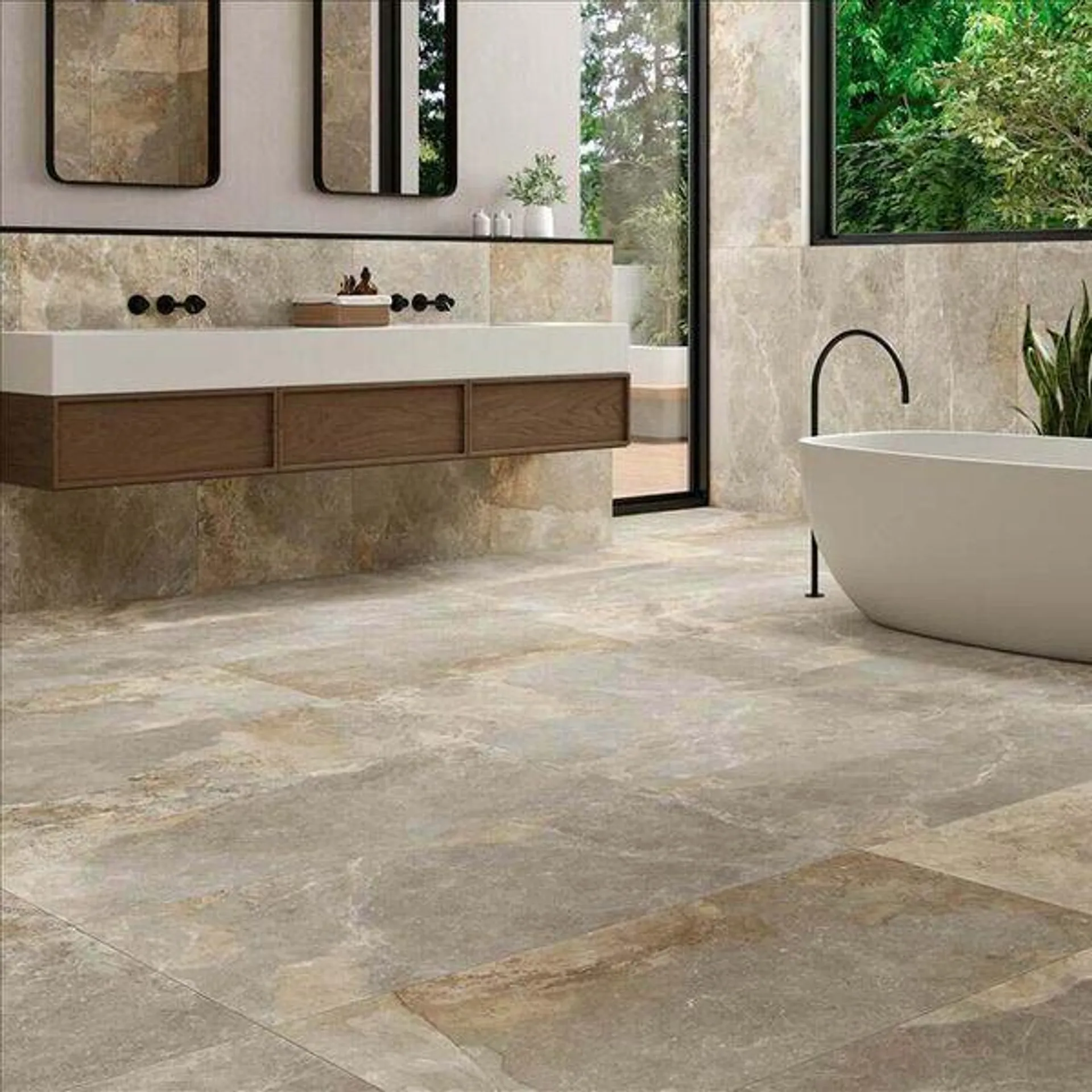 Jai Rustic Beige Slate Effect Tiles 1200x600