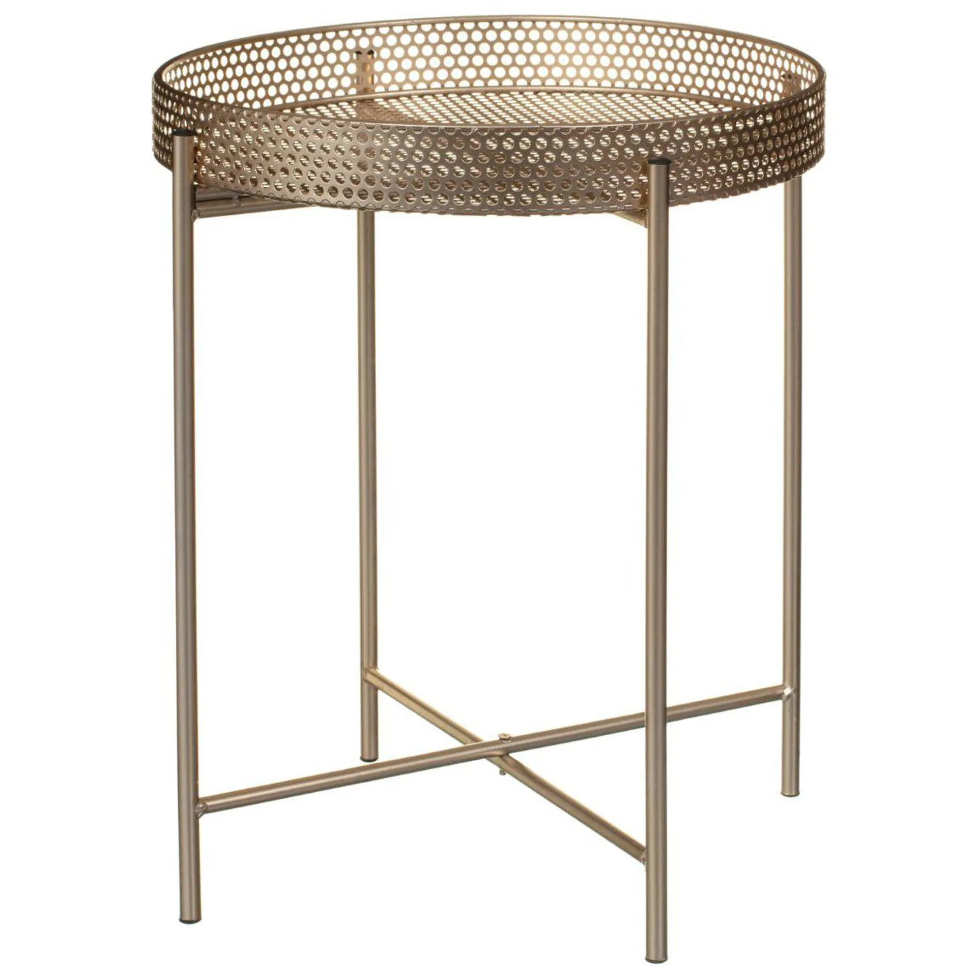 Deco Glamour Metal Tray Table - Gold