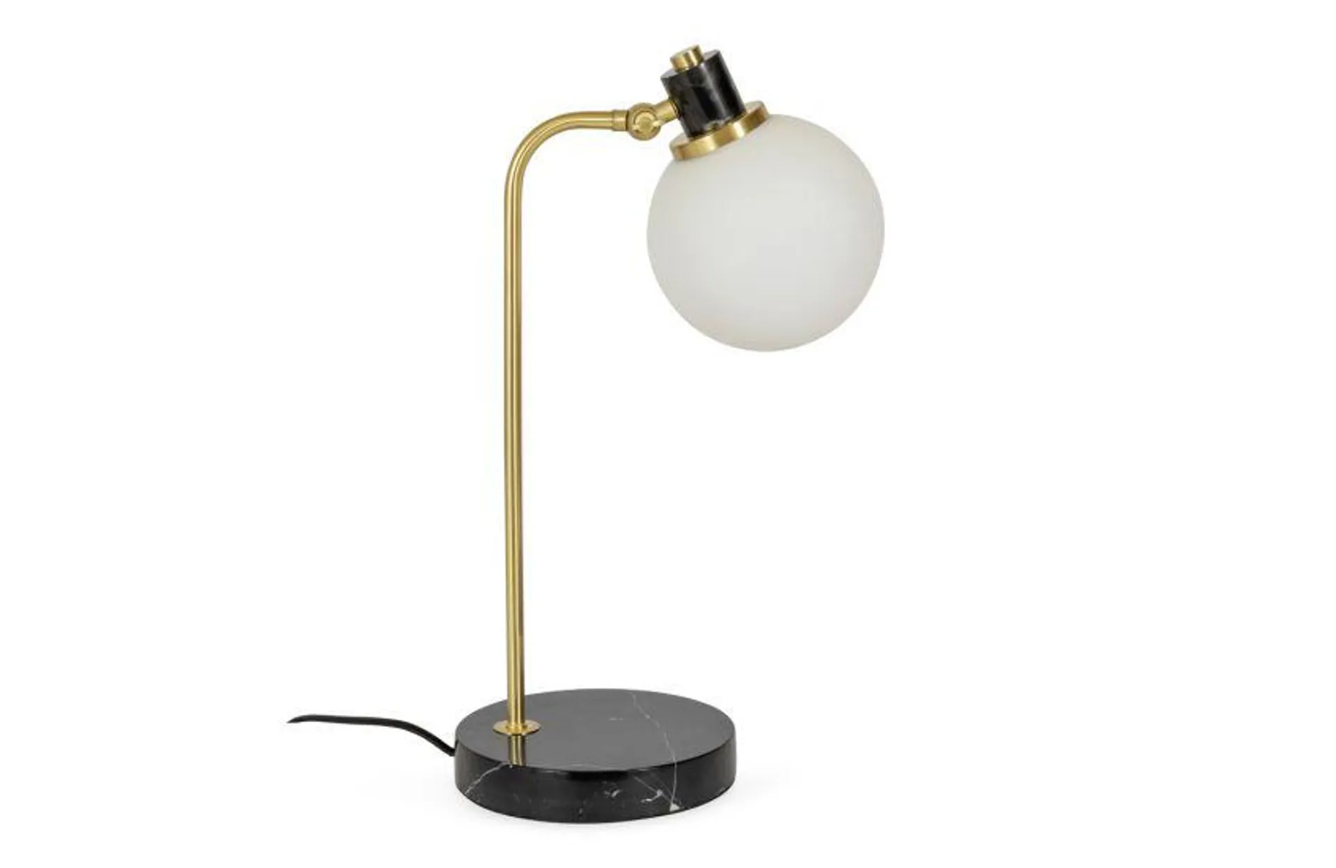 Globe Glass Desk Lamp Black