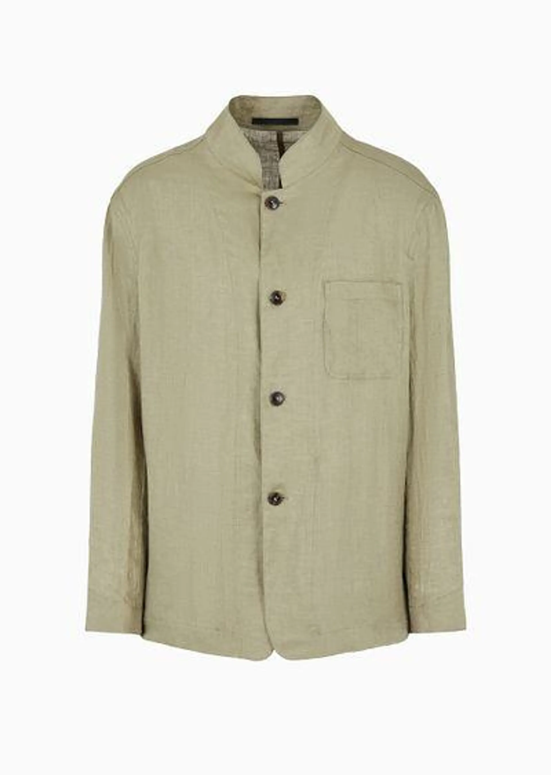 Single-breasted, linen canvas jacket