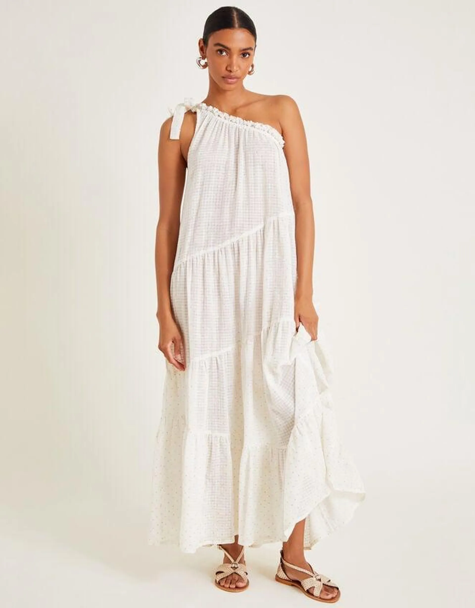 Ari One-Shoulder Maxi Dress Ivory