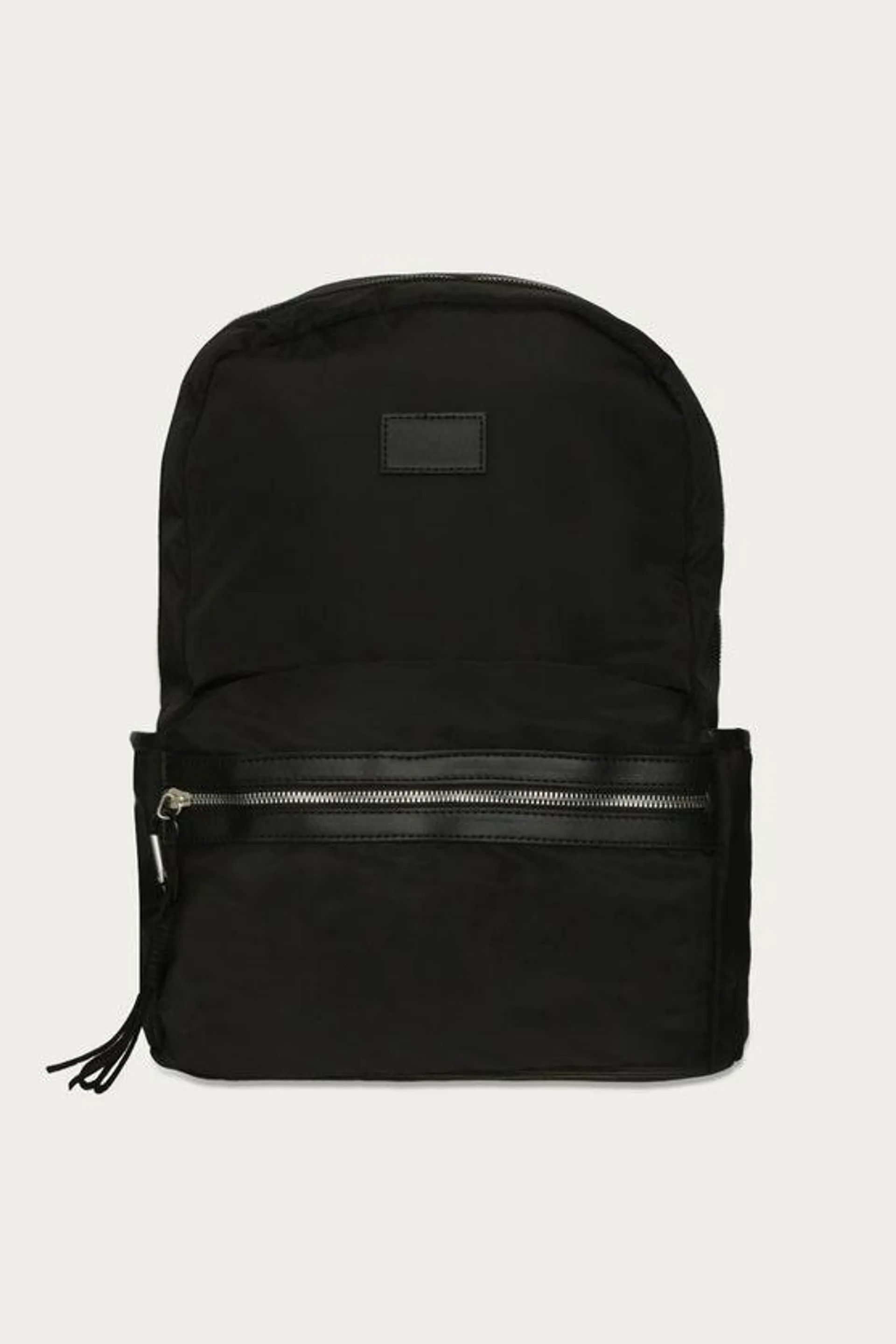 Black Nylon Sporty Backpack