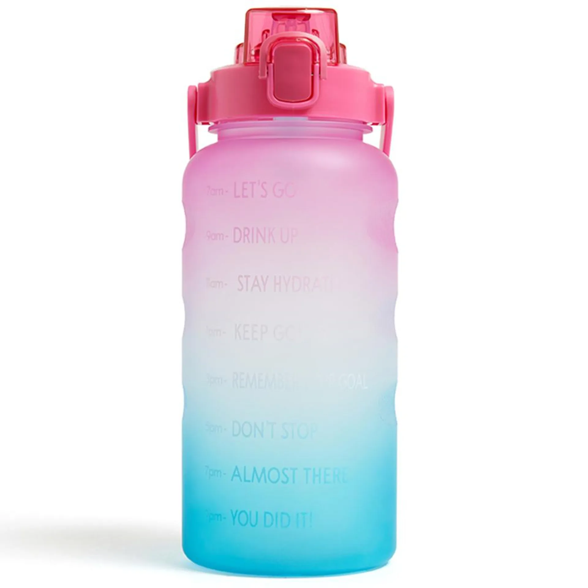 Hydrate: 2L Tracker Water Bottle - Pink/Blue
