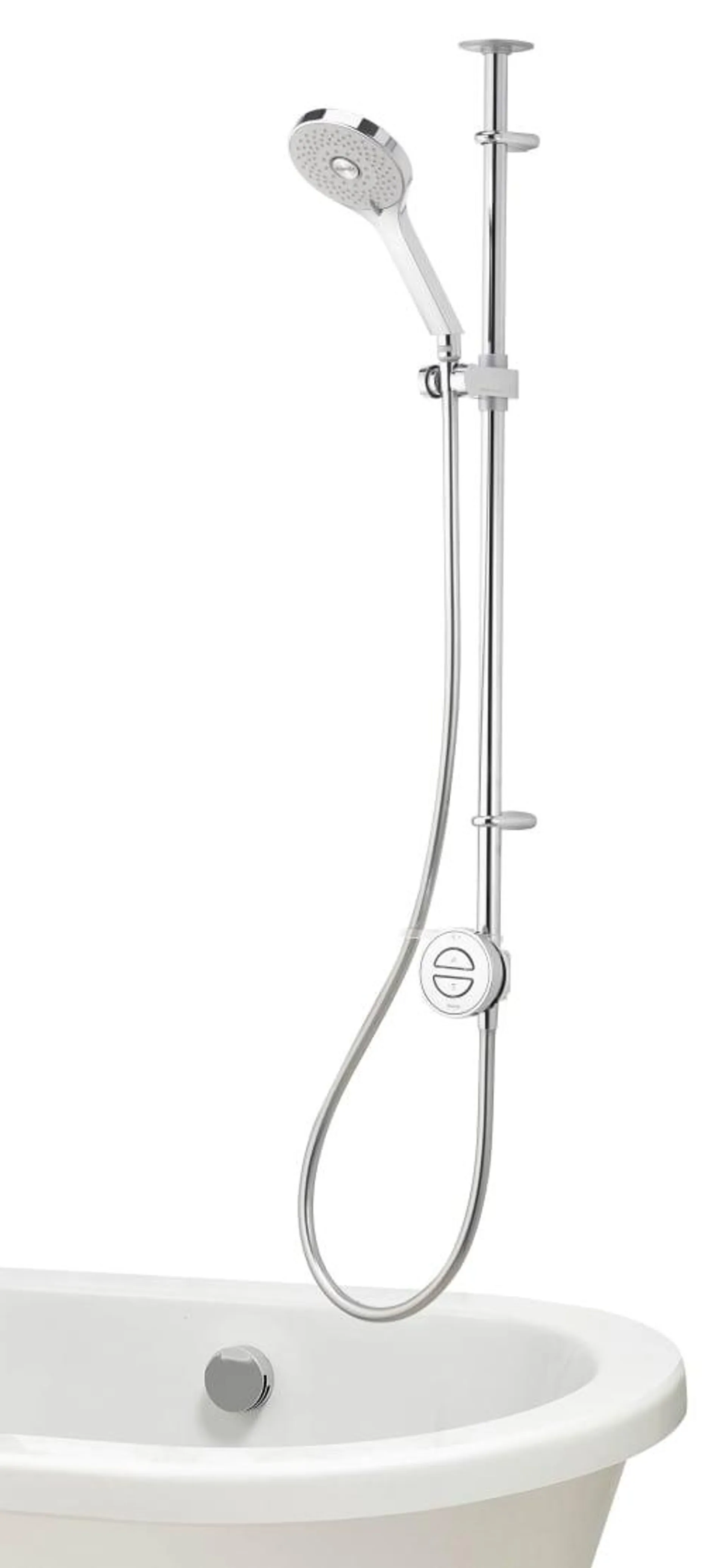 Aqualisa Unity Q Smart Divert Exposed High Pressure Combi Shower with Adjustable Head & Bath Filler