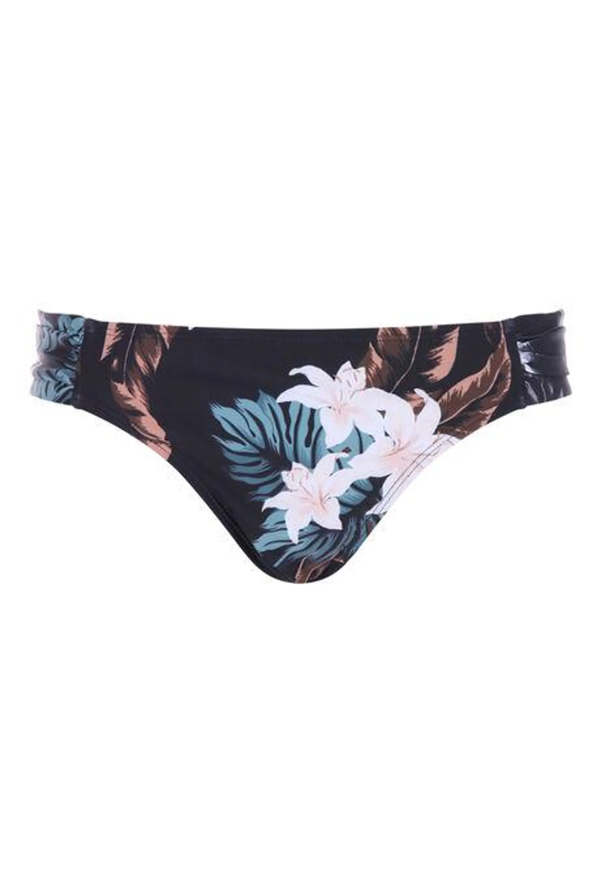 Womens Blue Black Tropical Bikini Briefs