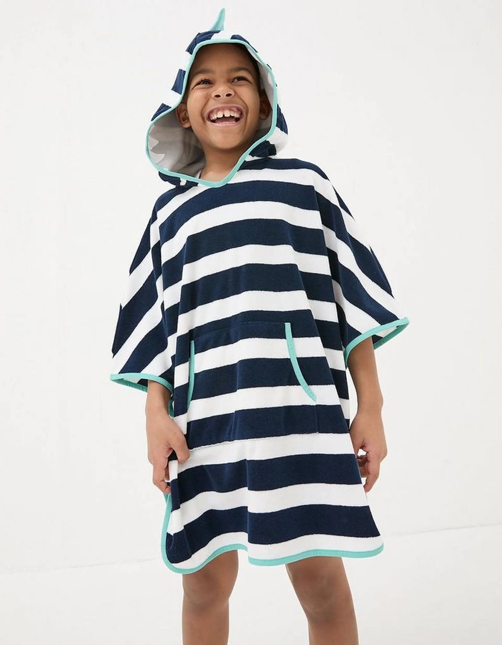 Shark Stripe Towelling Poncho