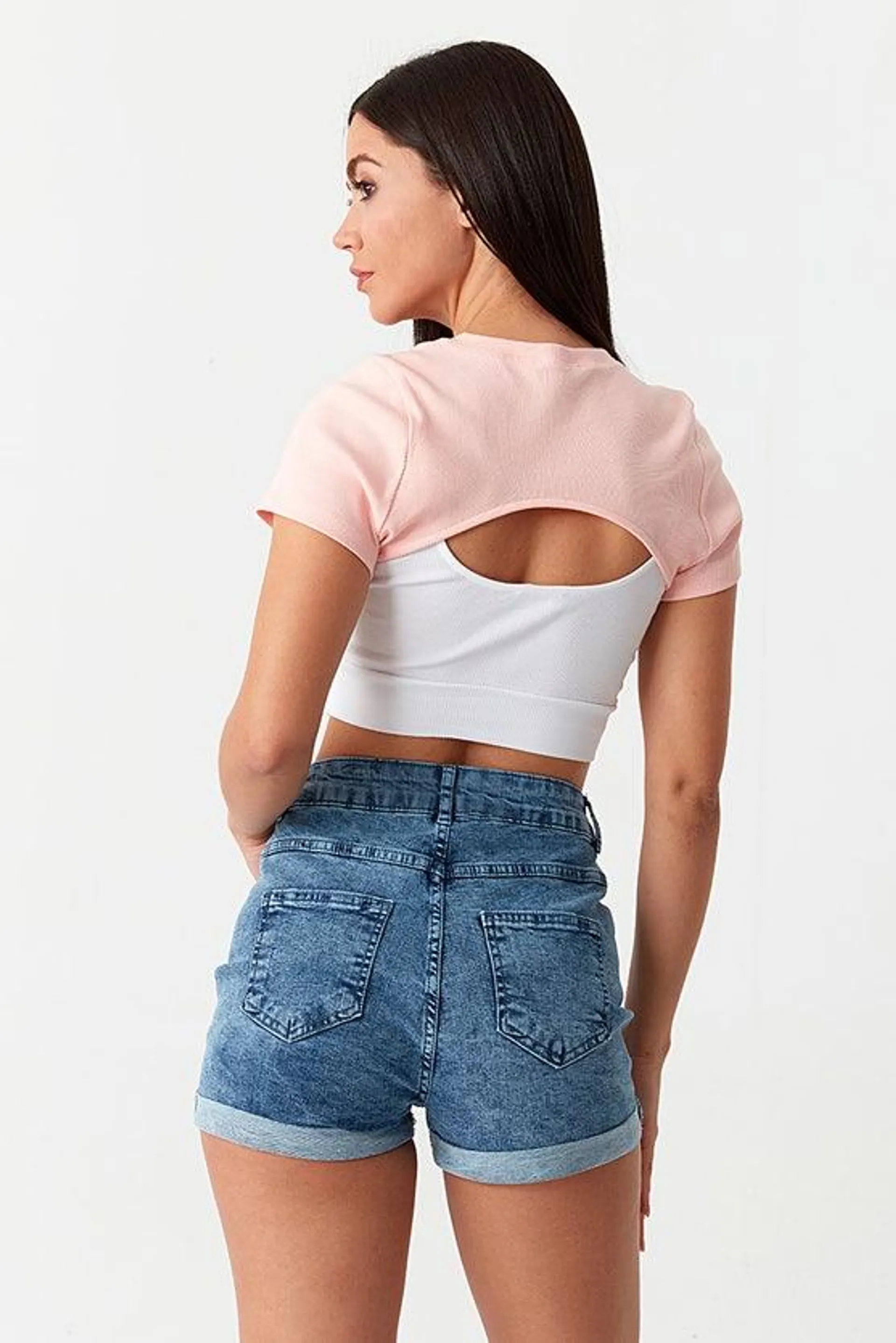 Pink 2In1 Crop Top