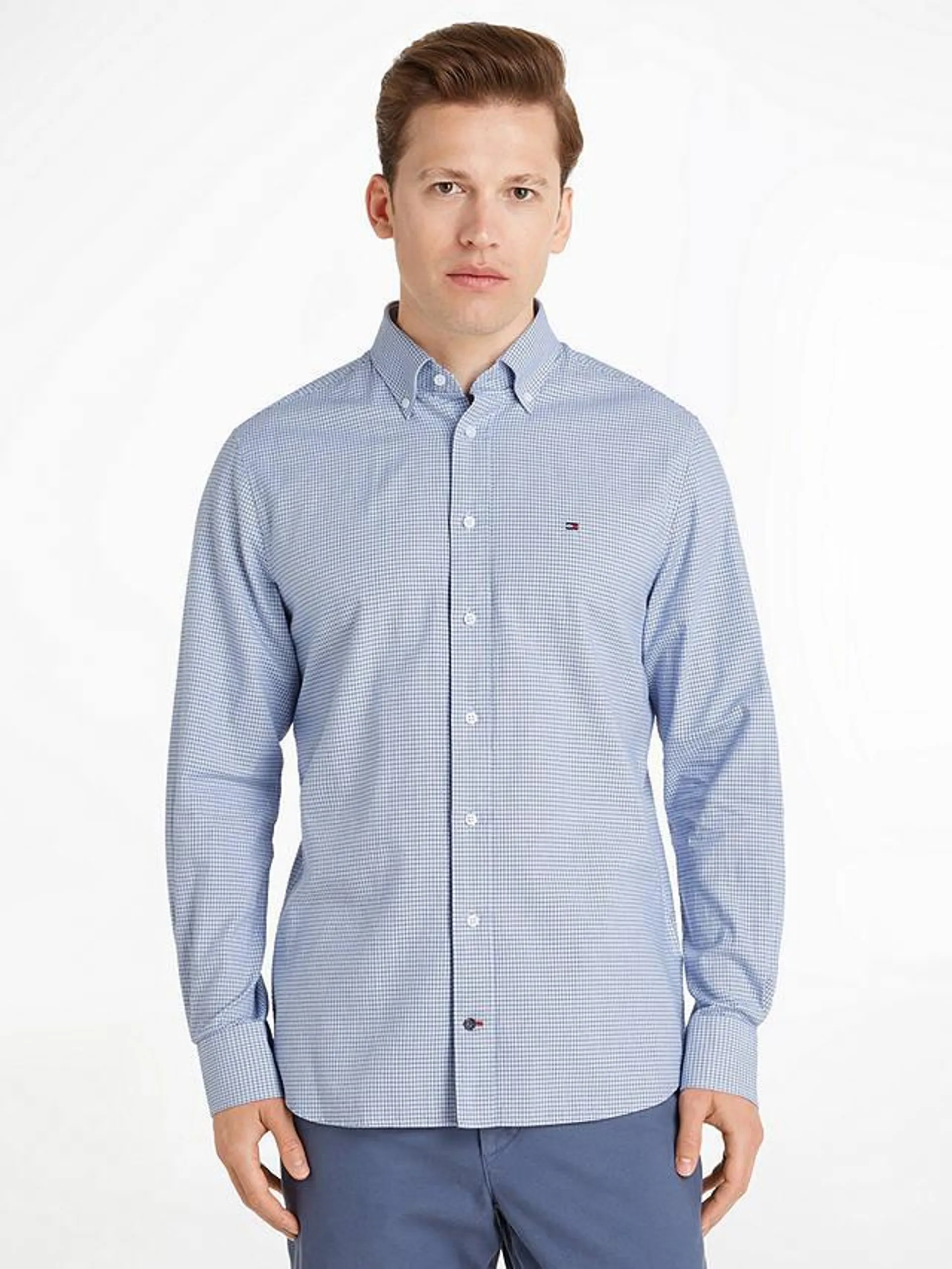 Tommy Hilfiger Cotton Check Shirt, Blue/Navy/White