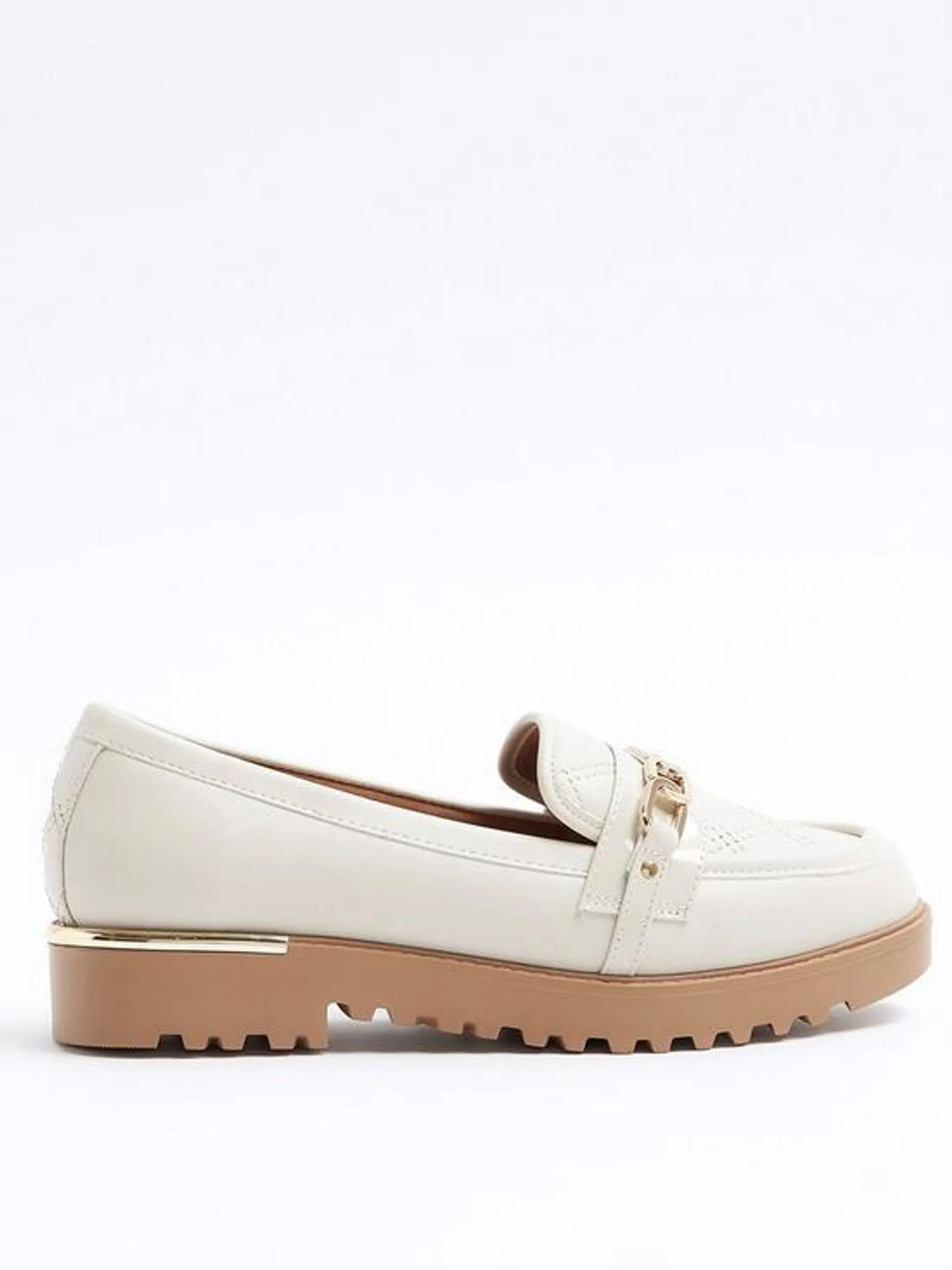 Quilted Chain Loafer - Cream