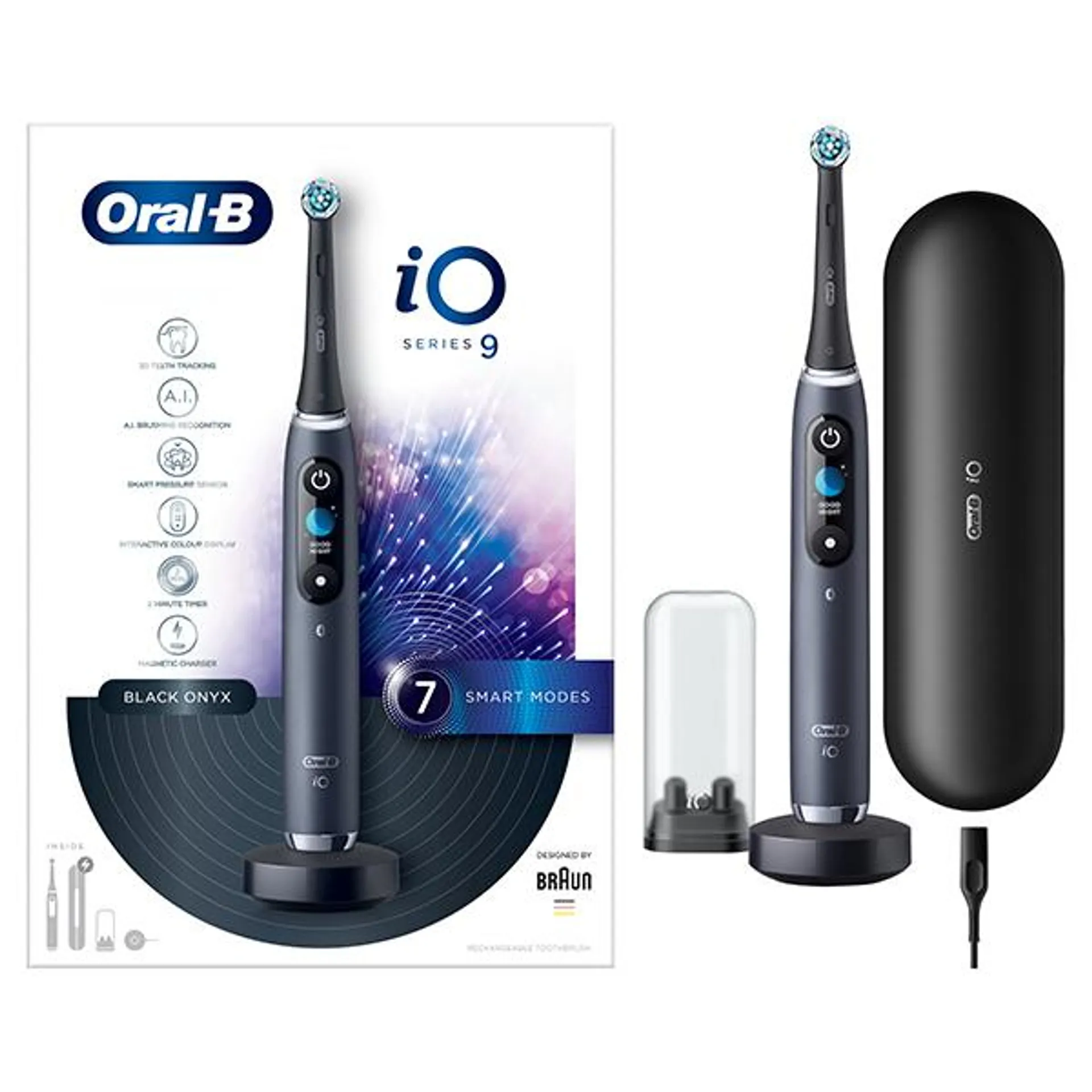 Oral-B iO9 Black Onyx Ultimate Clean Electric Toothbrush with Charging Travel Case