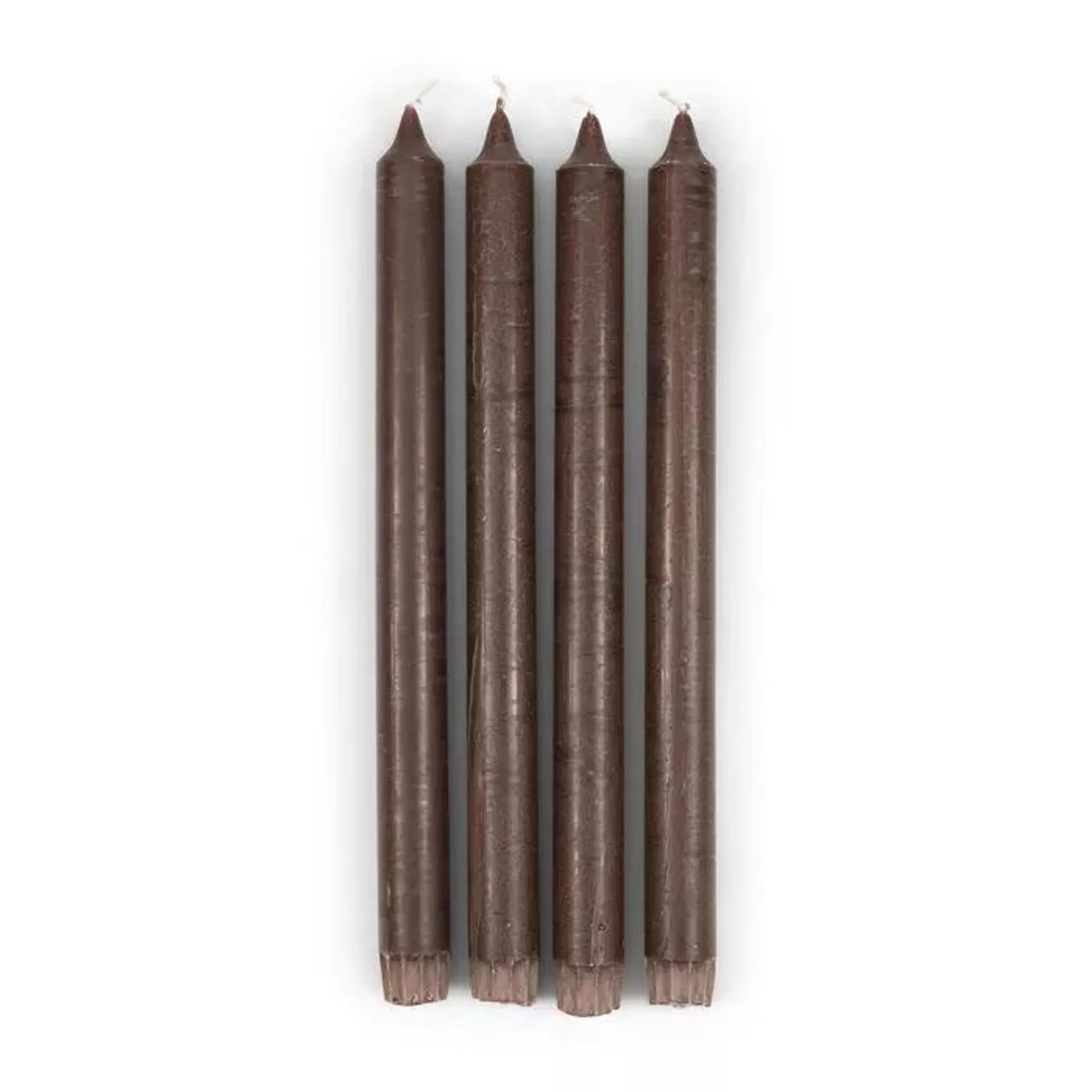 Dinner Candle ECO, Brown, 4 Pieces