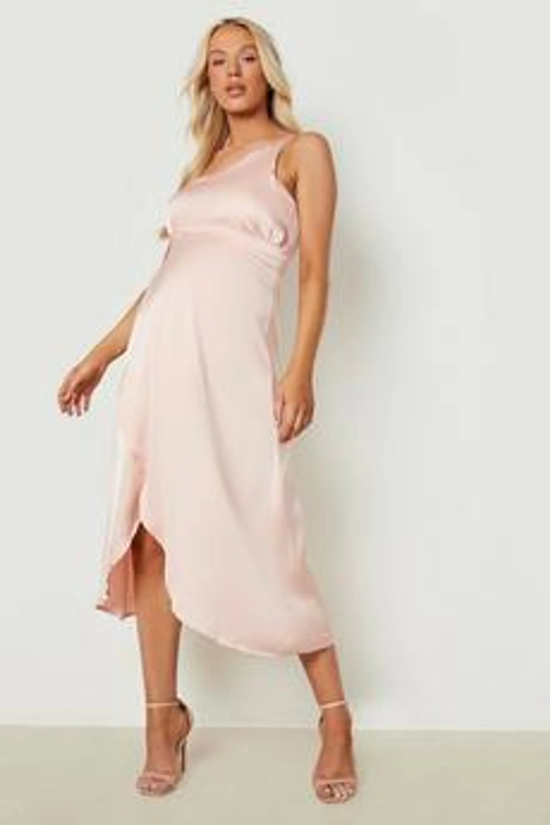 Maternity Occasion One Shoulder Wrap Dress