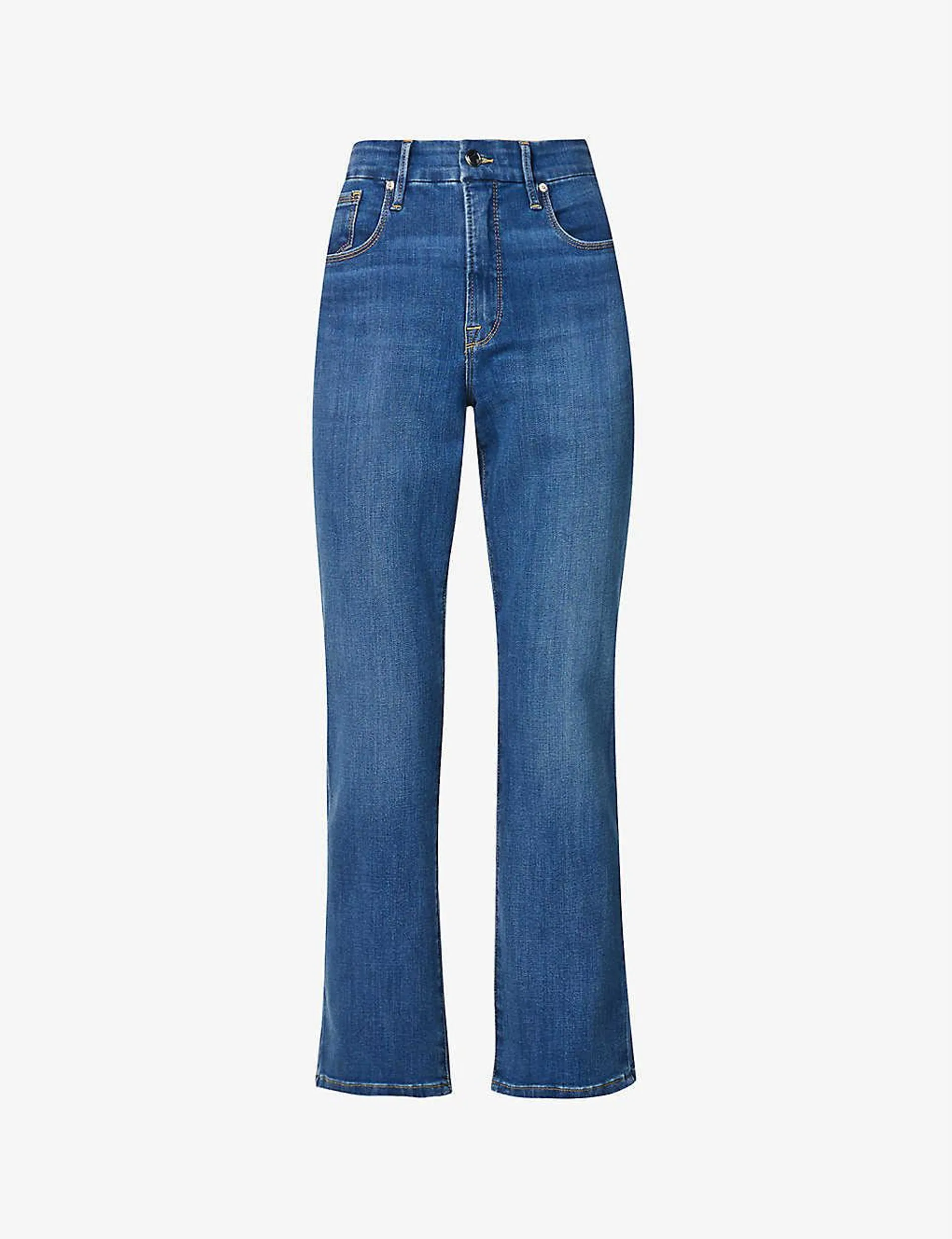 Good Legs straight cotton-blend stretch-denim jeans