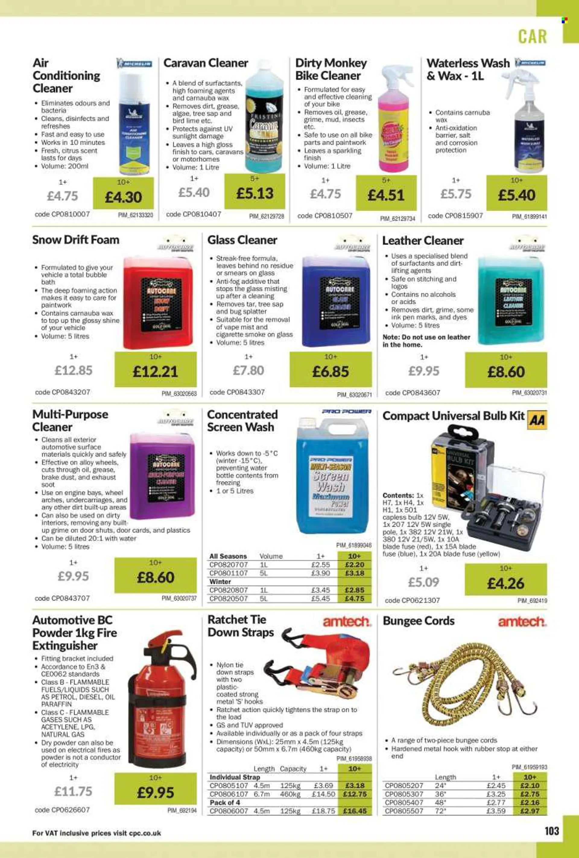 CPC offer  - 1.8.2022 - 31.8.2022 - Sales products - oil, hook, drink bottle, pen, bulb, strap, bungee cords. Page 103.