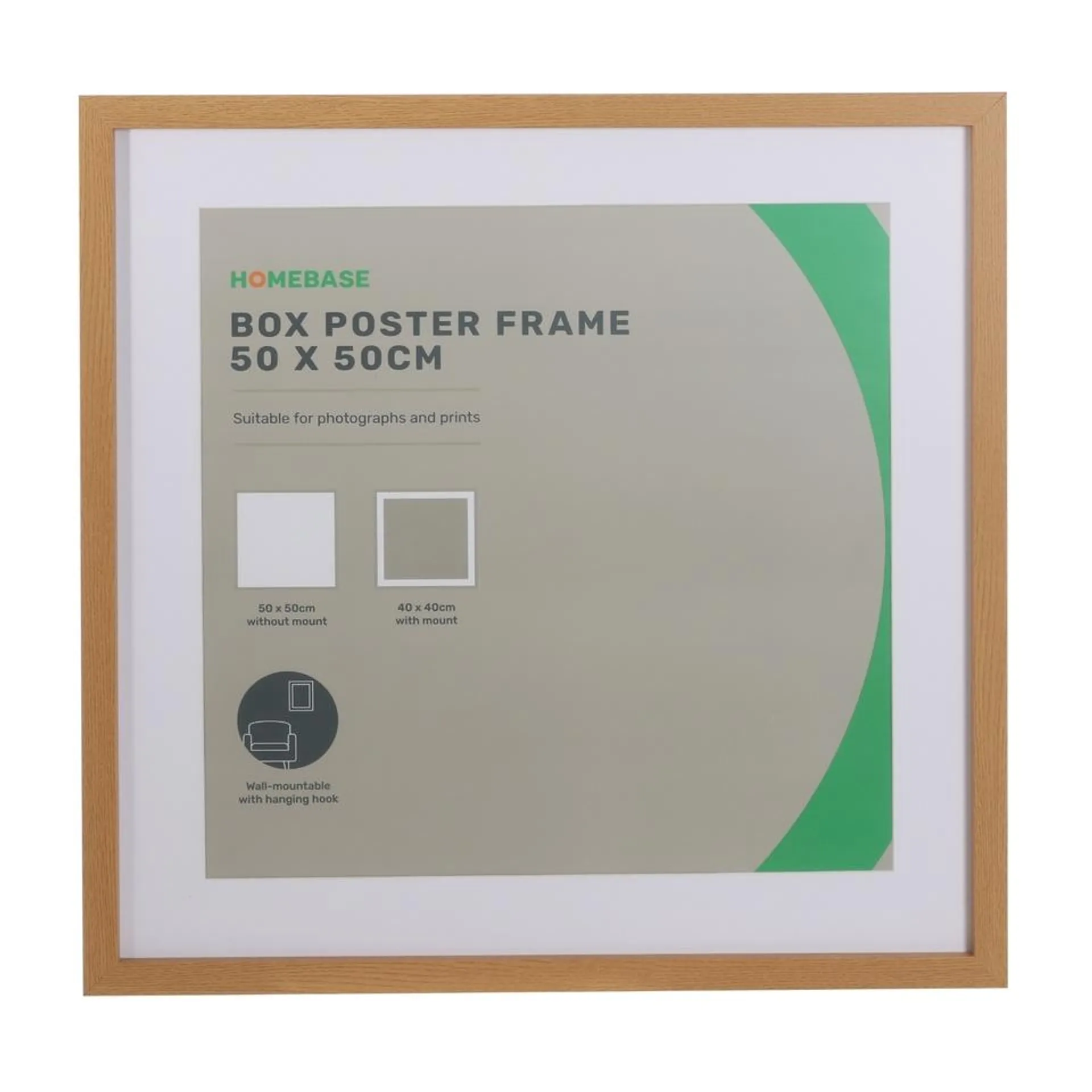 Box Poster Frame - 50x50cm - Oak