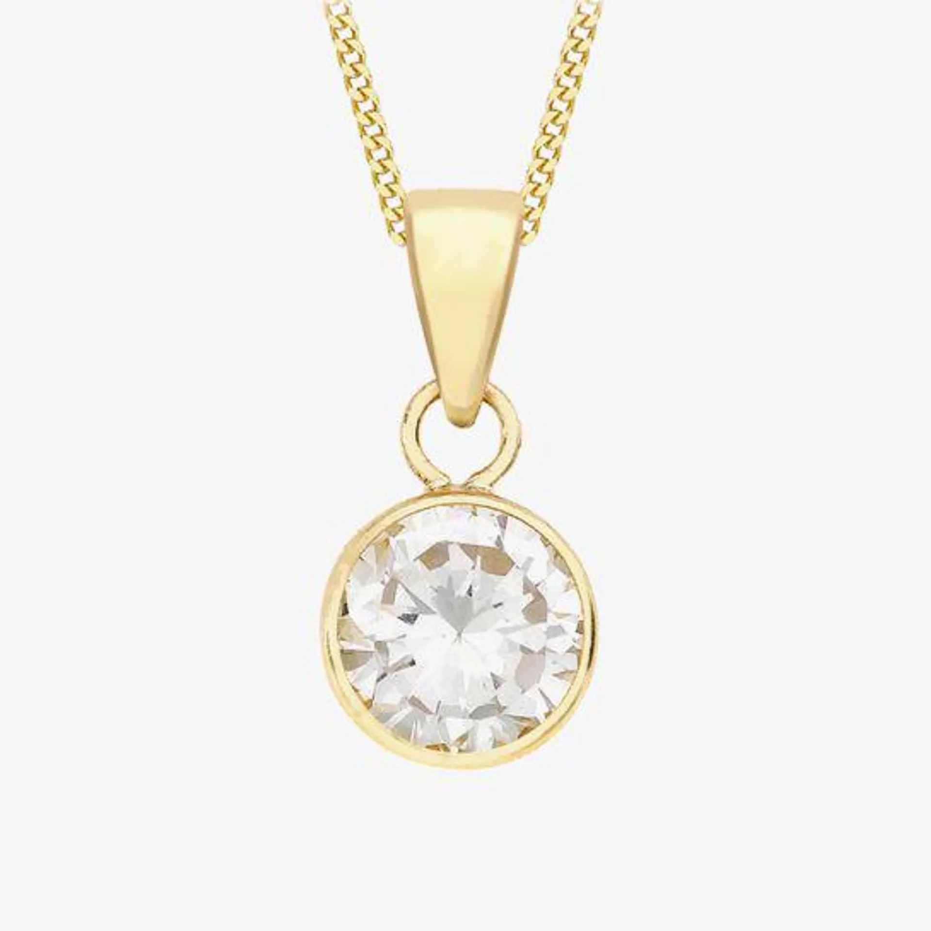 9ct Yellow Gold Cubic Zirconia Necklace 1.61.3852