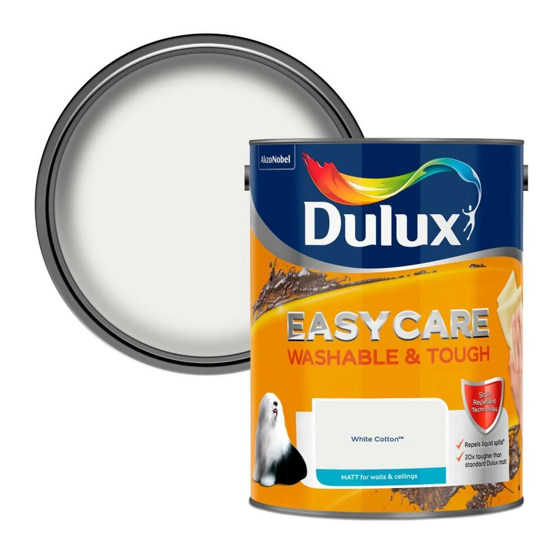 Dulux Easycare Washable & Tough Matt Paint White Cotton - 5L