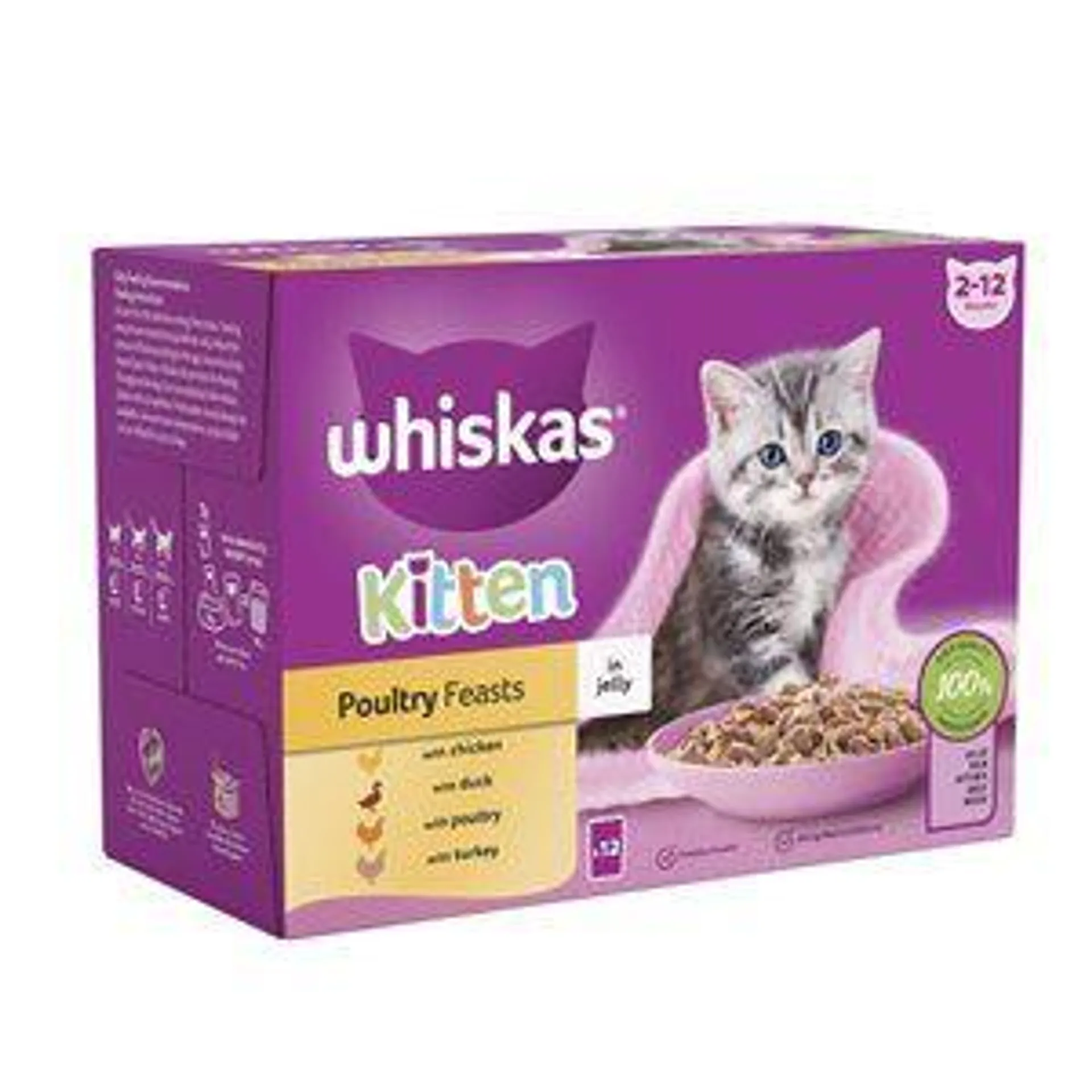 Whiskas 2-12 Months Poultry Feasts In Jelly Multipack