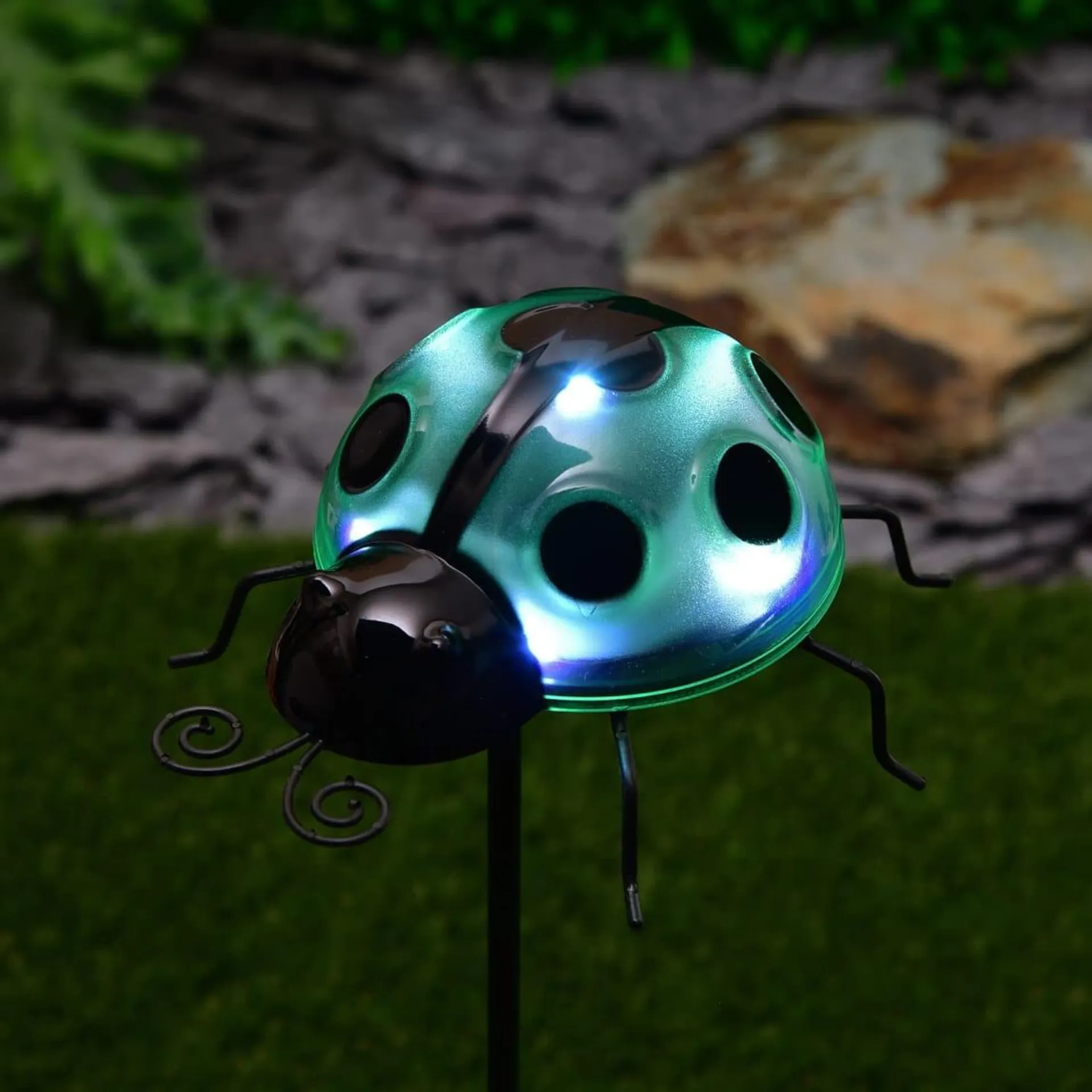 Solar Living XL Insect Stake - Green Ladybird