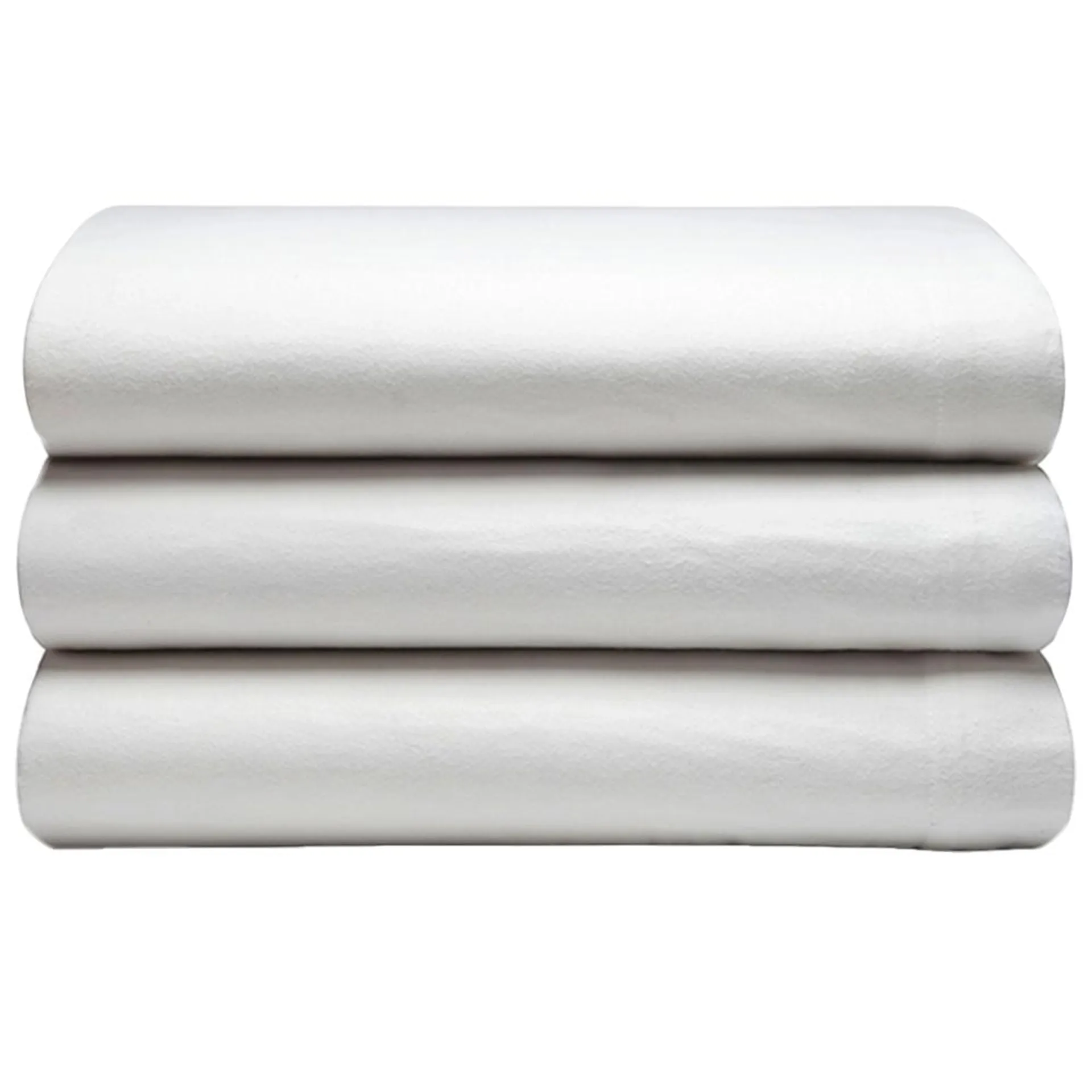 Serene Double White Brushed Cotton Flat Bed Sheet