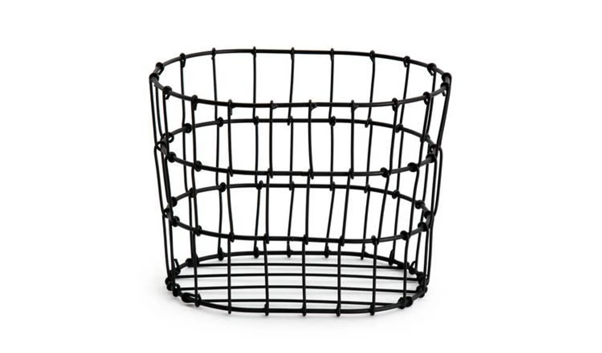 Habitat 6 Litre Wire Metal Oval Storage Basket - Black