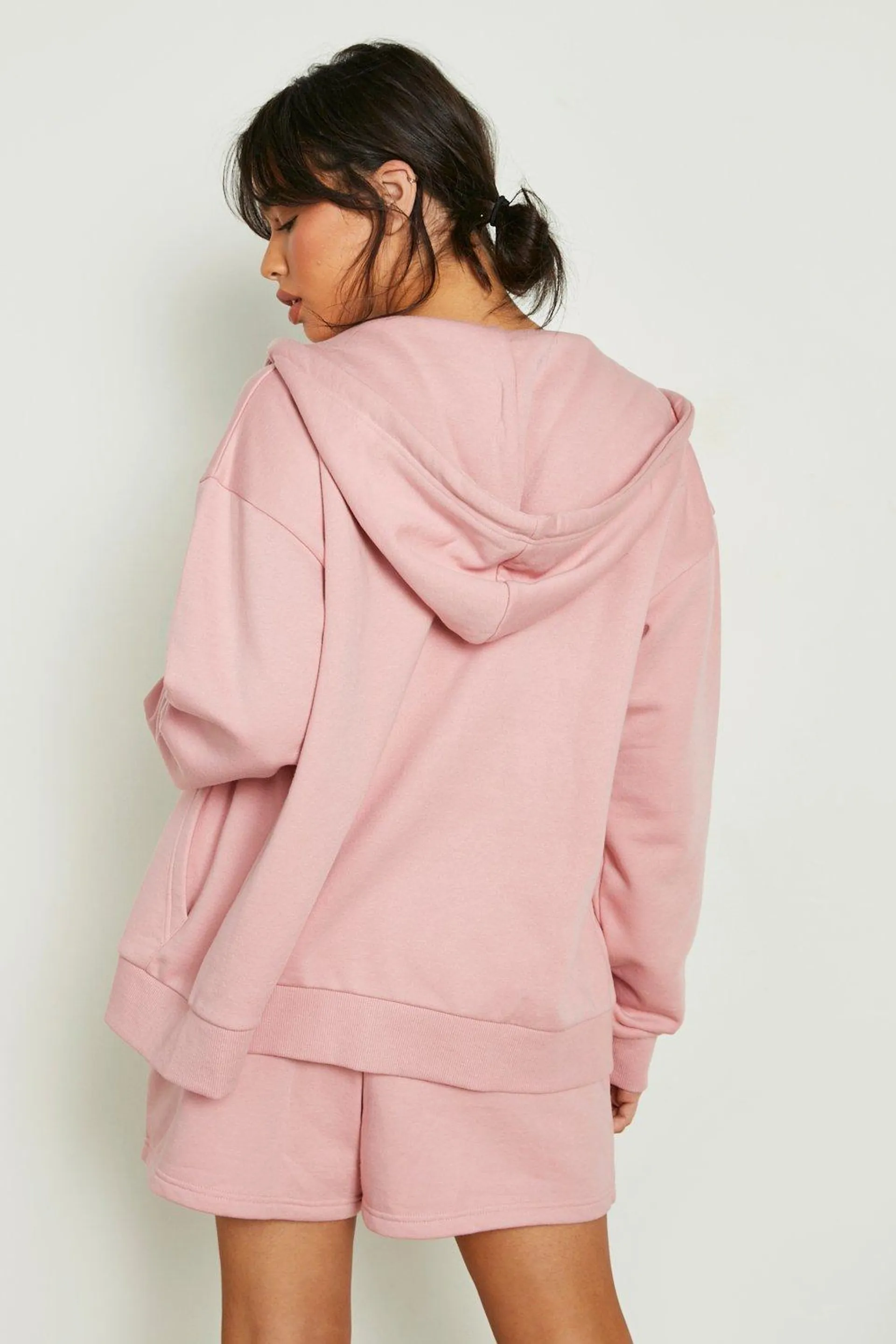 Dusky Pink Zip Through Short Tracksuit with REEL cotton