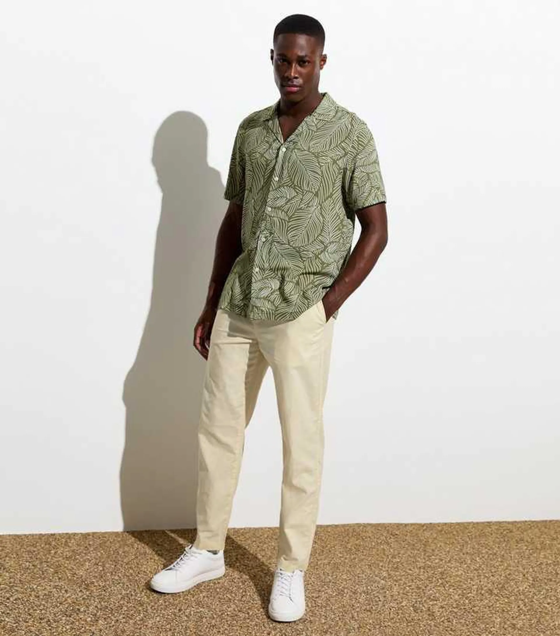 Cream Linen Blend Pull On Trousers