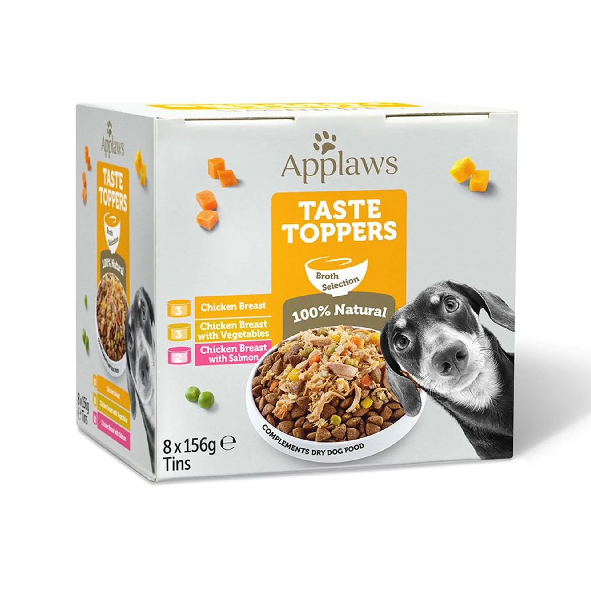 Applaws Taste Toppers Wet Dog Food Broth Selection 8x156g