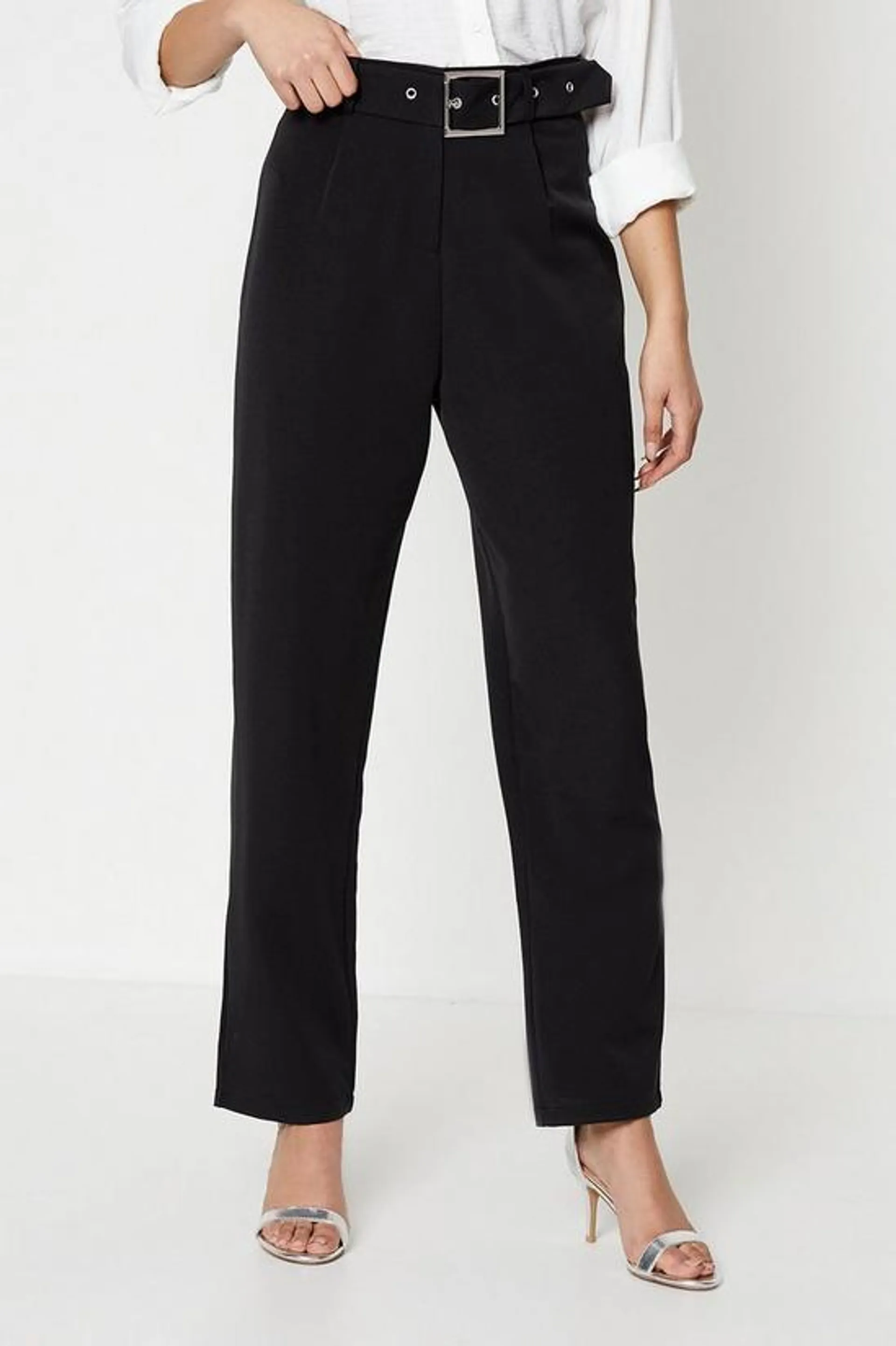 Tall Belted Straight Leg Trouser