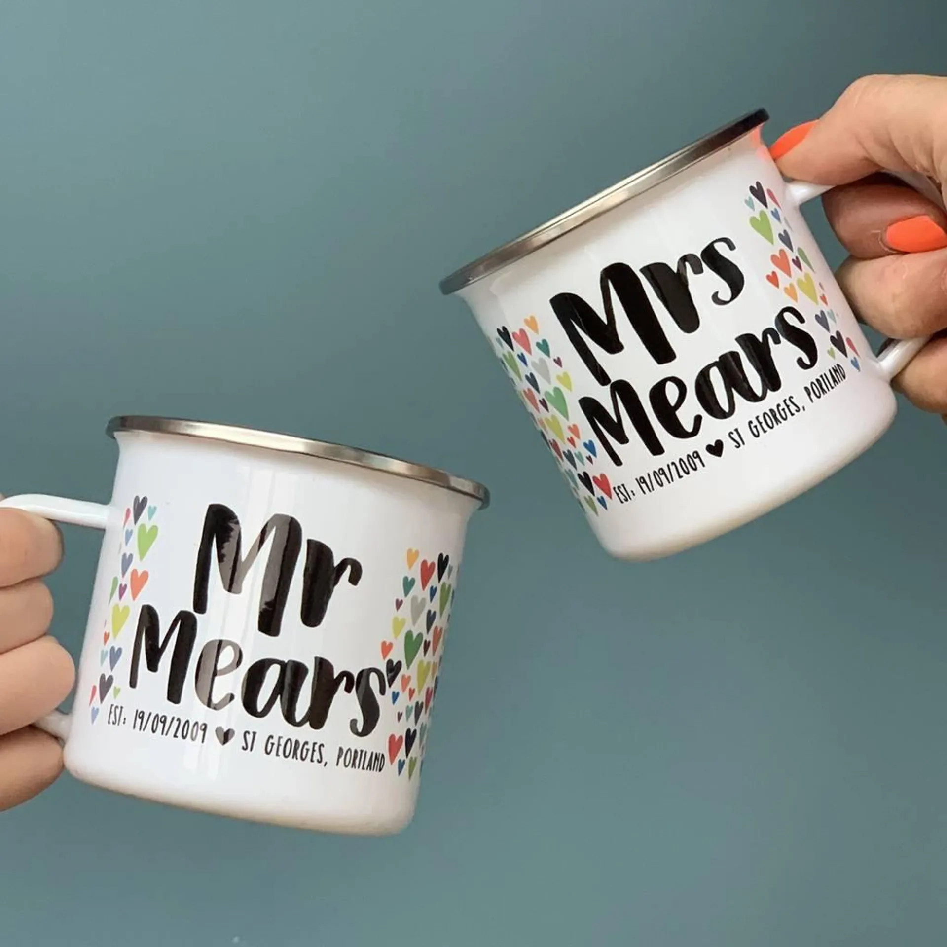 10 Year Anniversary Couple's Mug Set