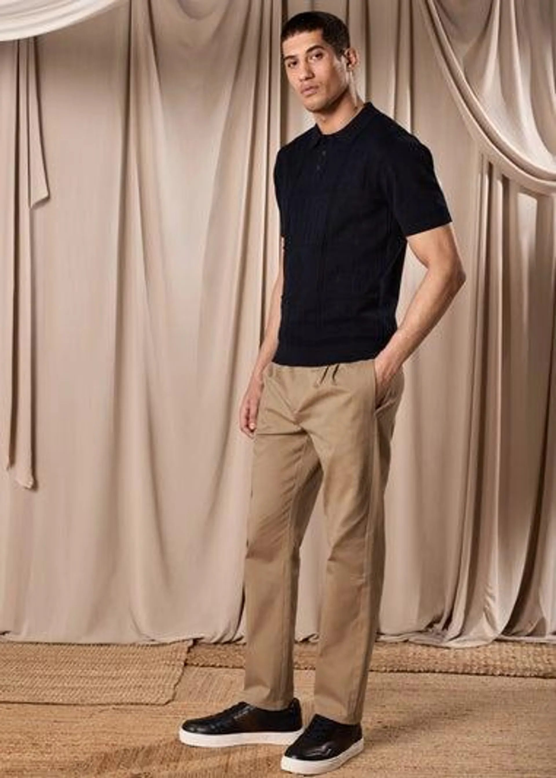 Stone Double Pleated Trousers