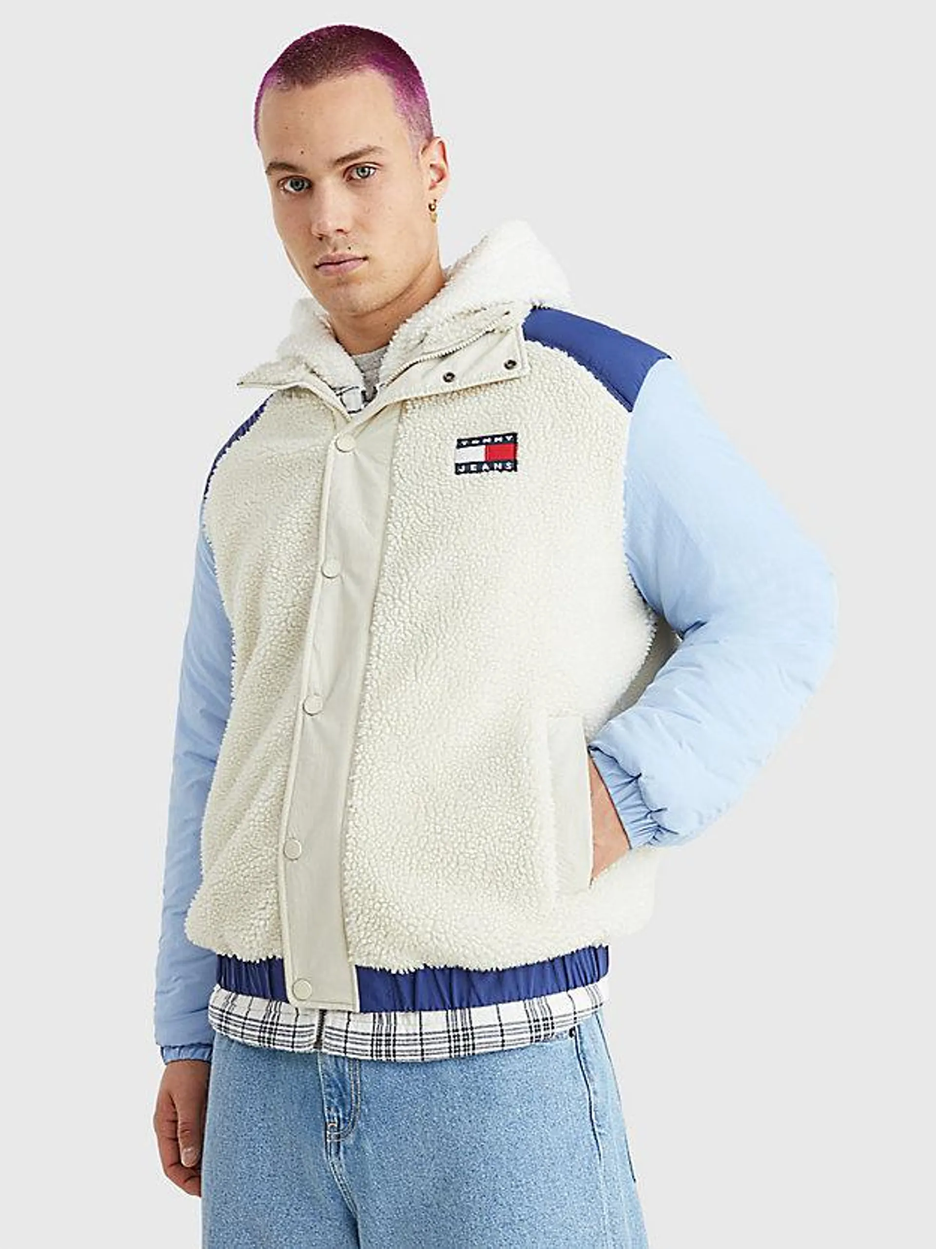 Contrast Relaxed Sherpa Jacket