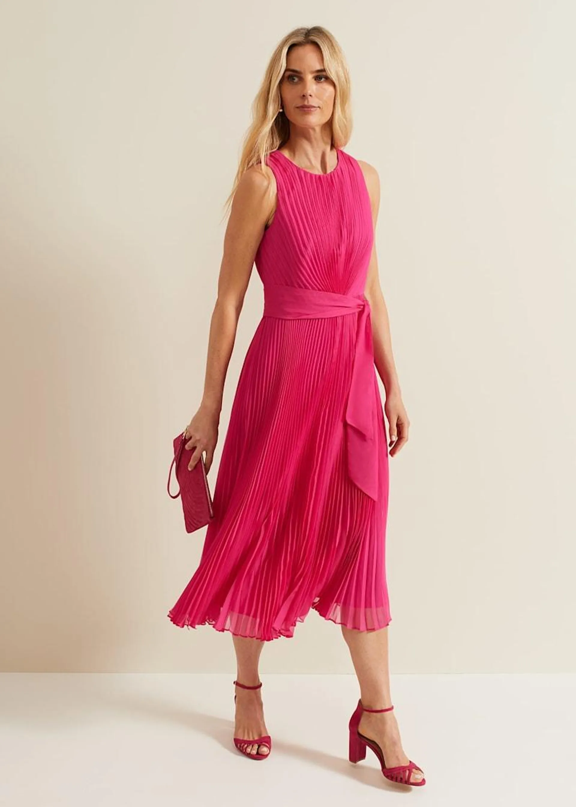 Simara Pleated Midi Dress