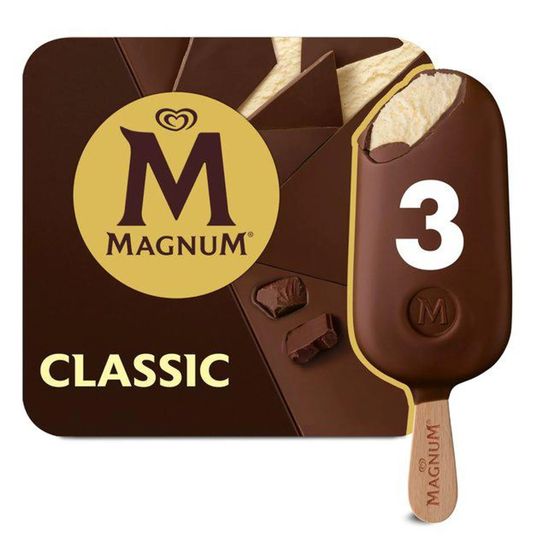 Magnum Classic Chocolate Ice Cream Sticks 3 x 100ml