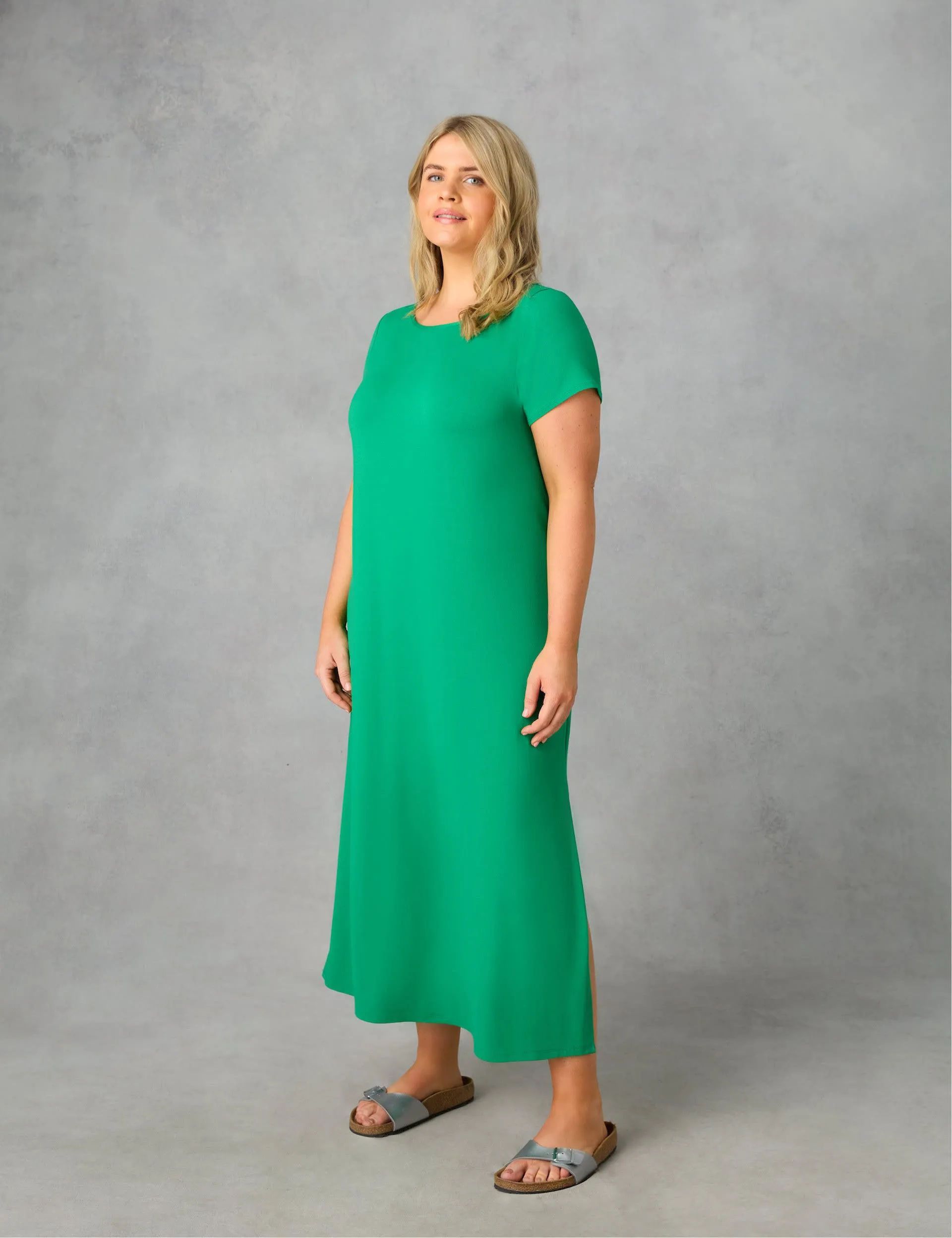 Jersey Side Split Midaxi T-Shirt Dress