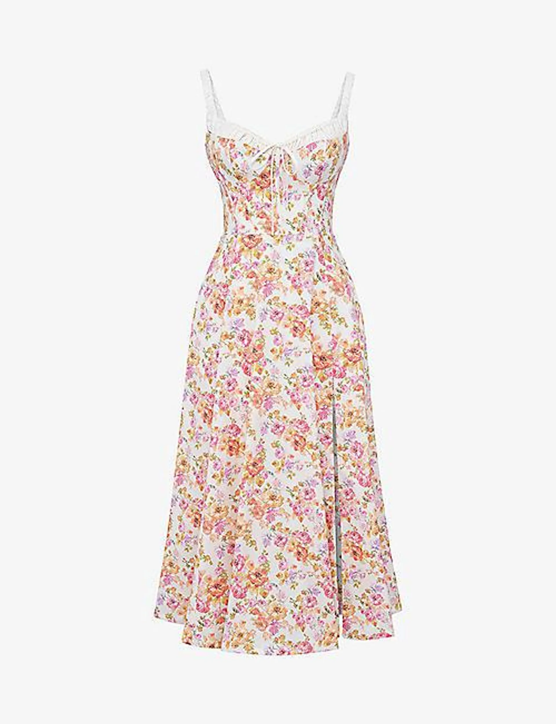 Sabrina floral-print cotton-blend midi dress