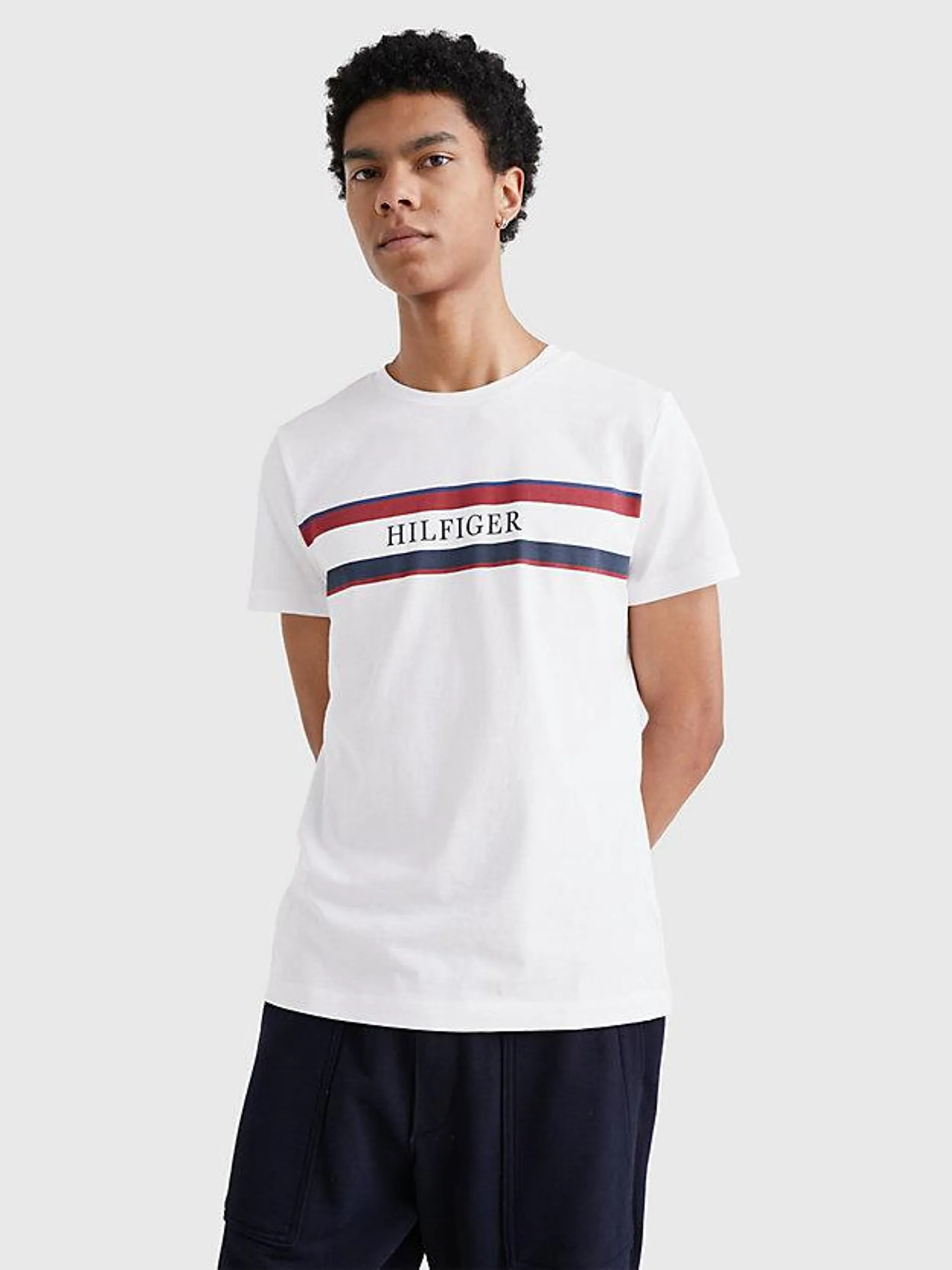 Stripe Logo Slim Fit T-Shirt