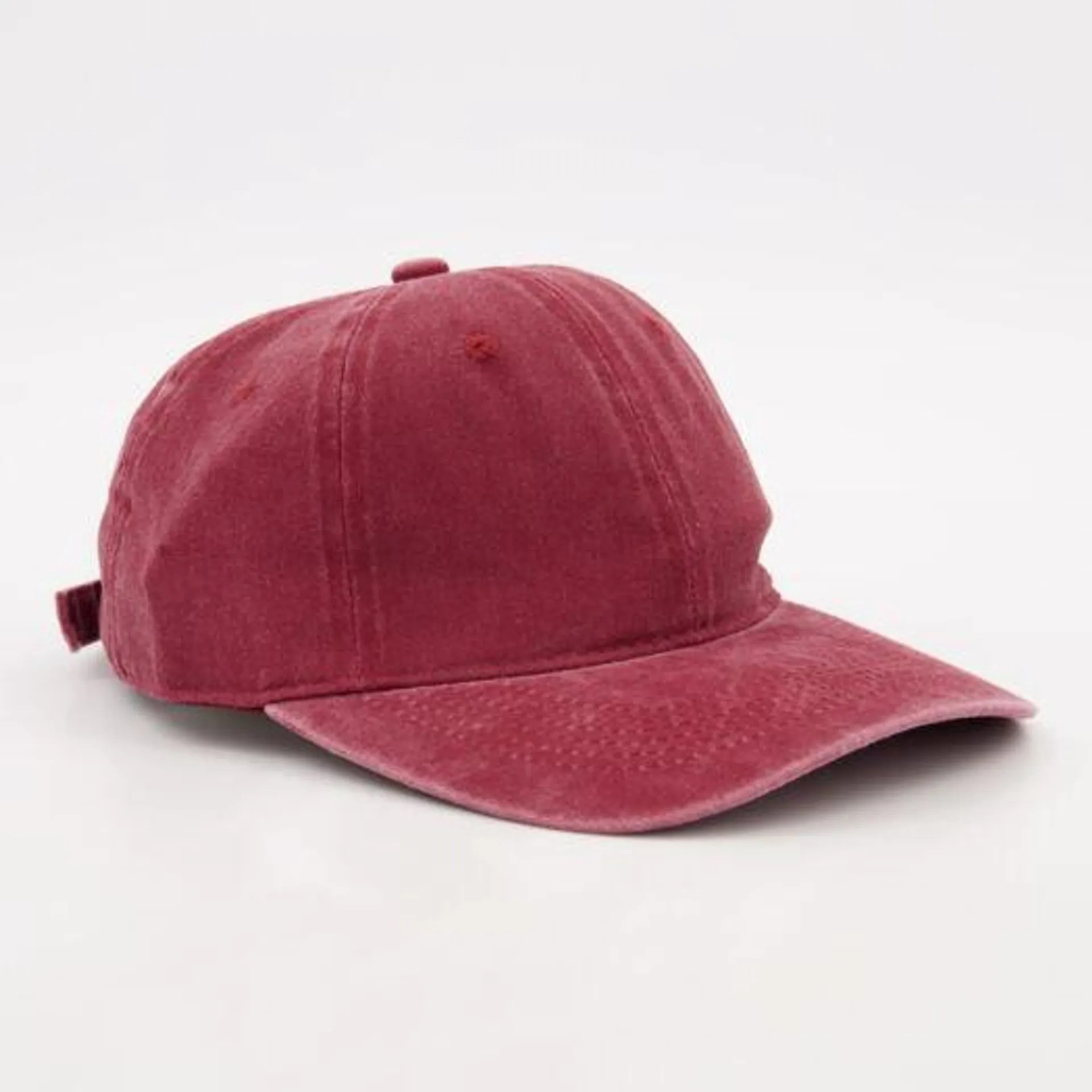 Burgundy Plain Denim Cap