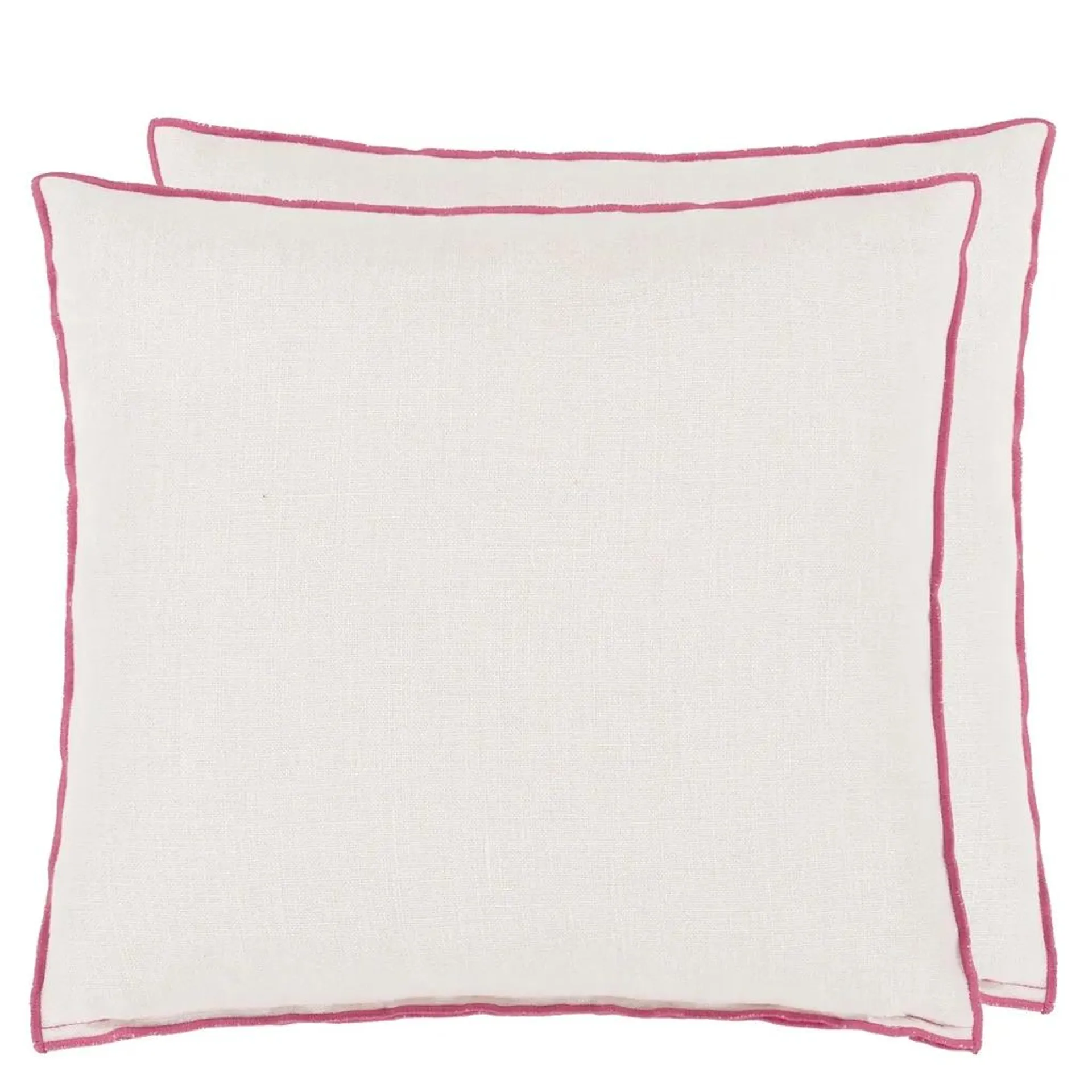 Brera Lino Alabaster & Fuchsia Linen Cushion