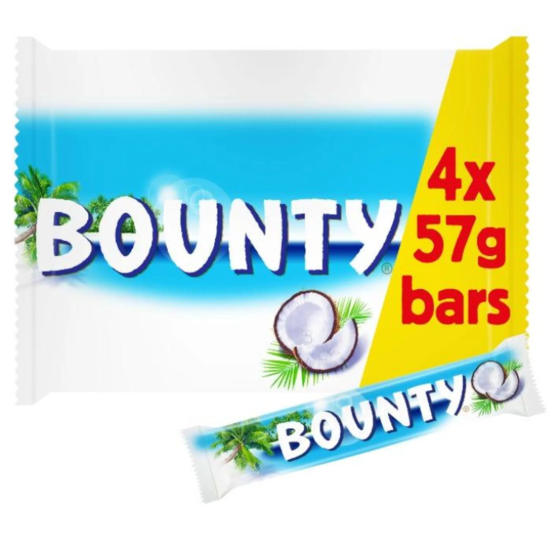 Bounty Chocolate Bars, 57g (Pack of 4)