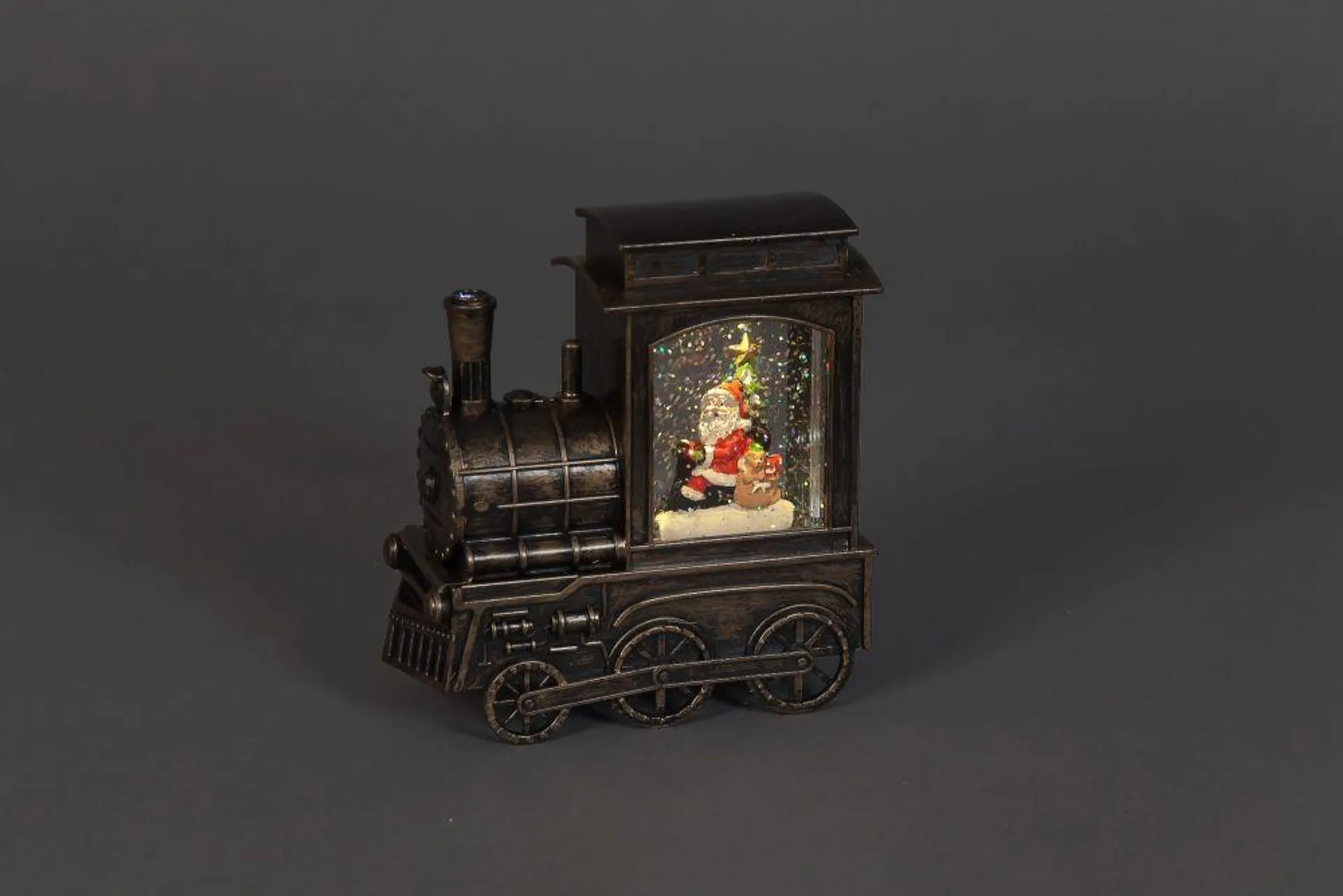 Battery Operated Water Filled Christmas Train Featuring Santa Scene (17cm)