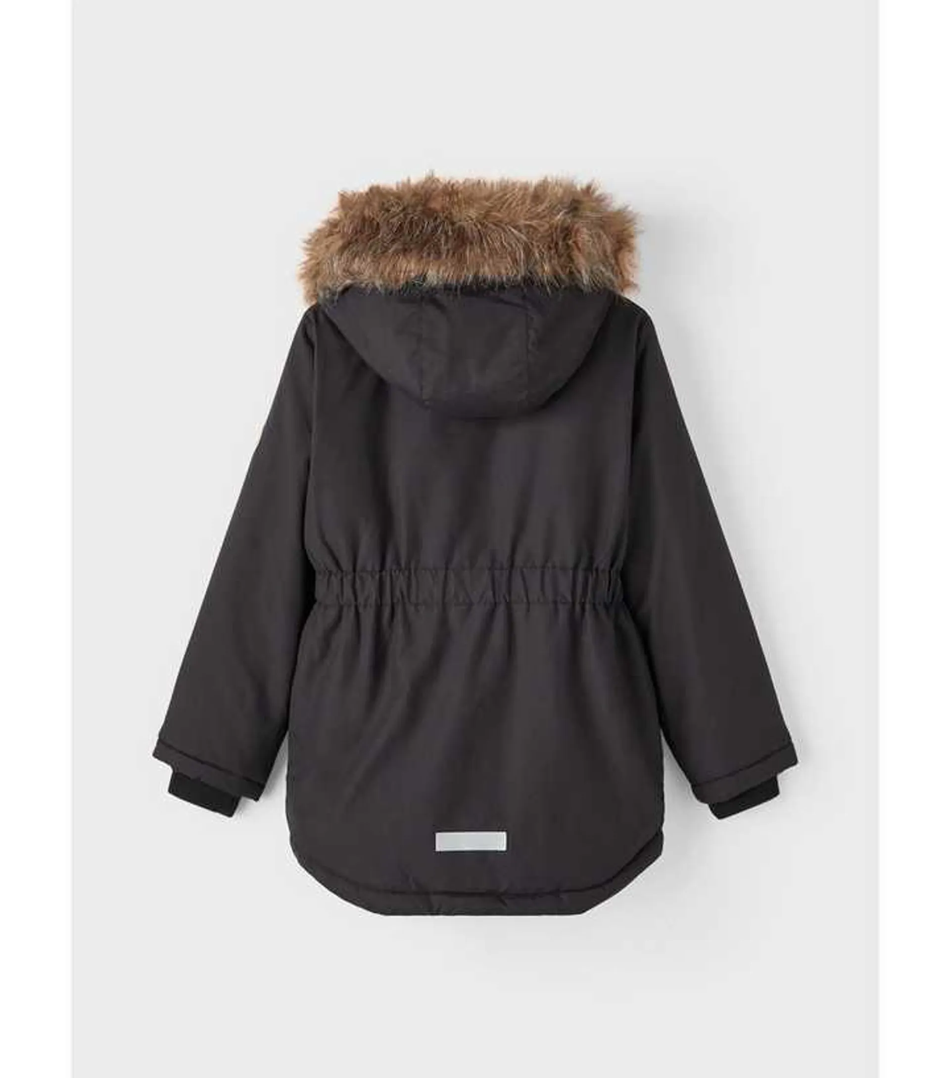 Name It Black Faux Fur Hooded Parka Jacket