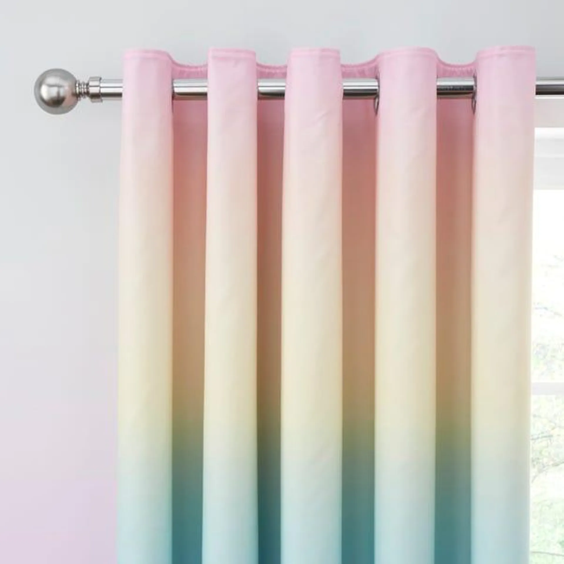 Rainbow Ombre Blackout Eyelet Curtains