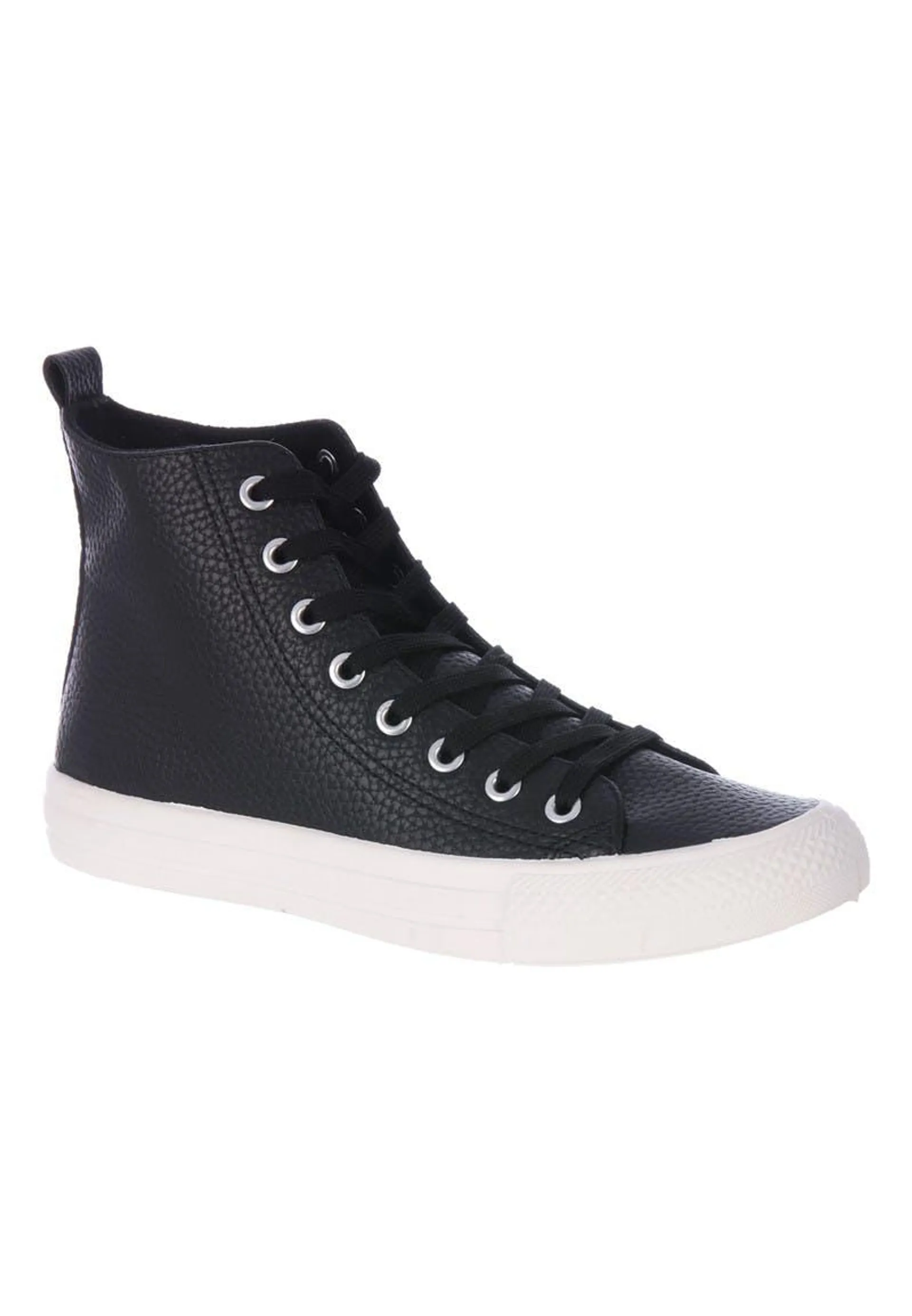 Womens Black Lace Up High-Top Trainers